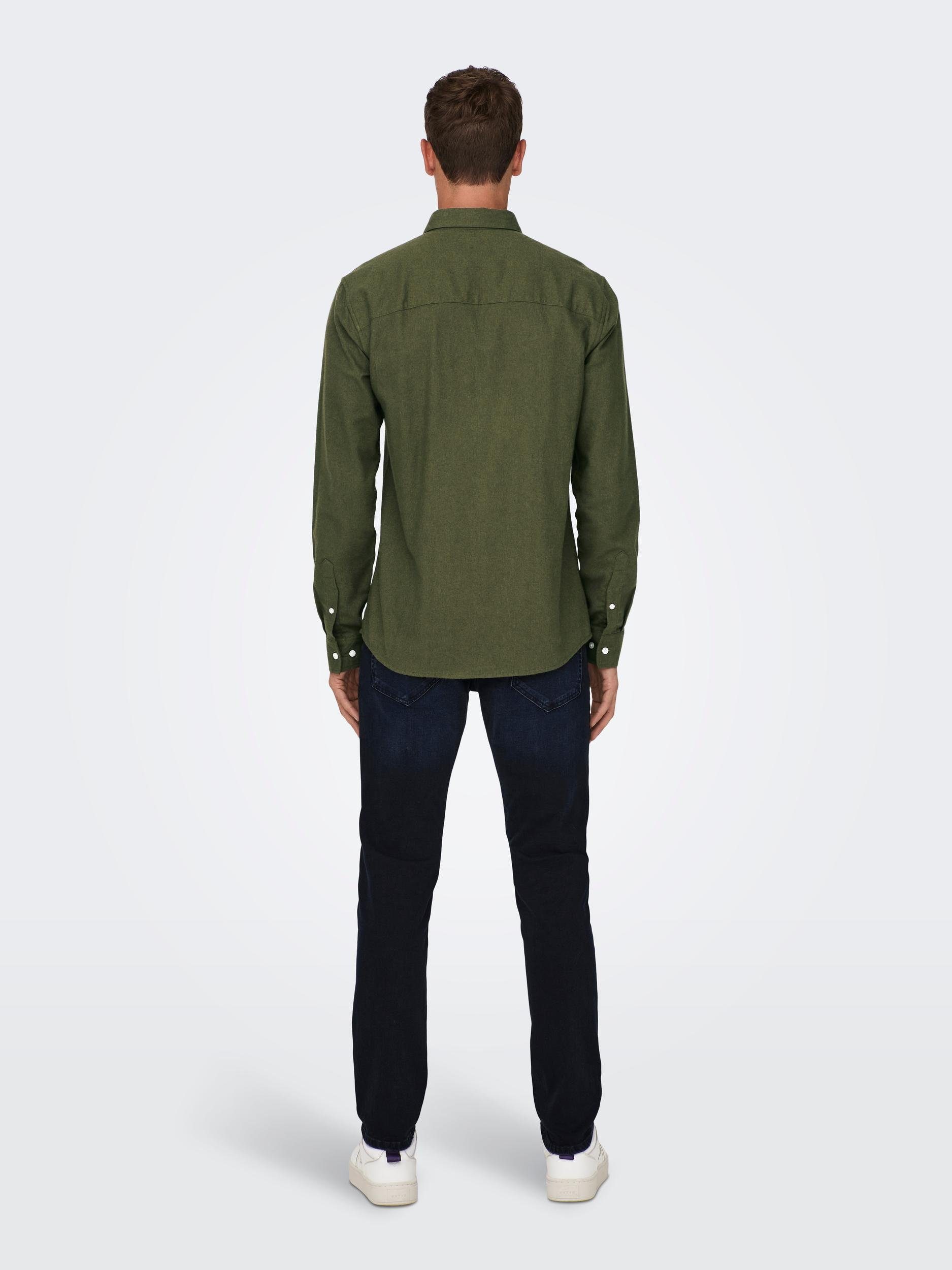 ONLY & SONS Overhemd met lange mouwen ONSGUDMUND SLIM 1-PKT SOLID SHIRT NOOS