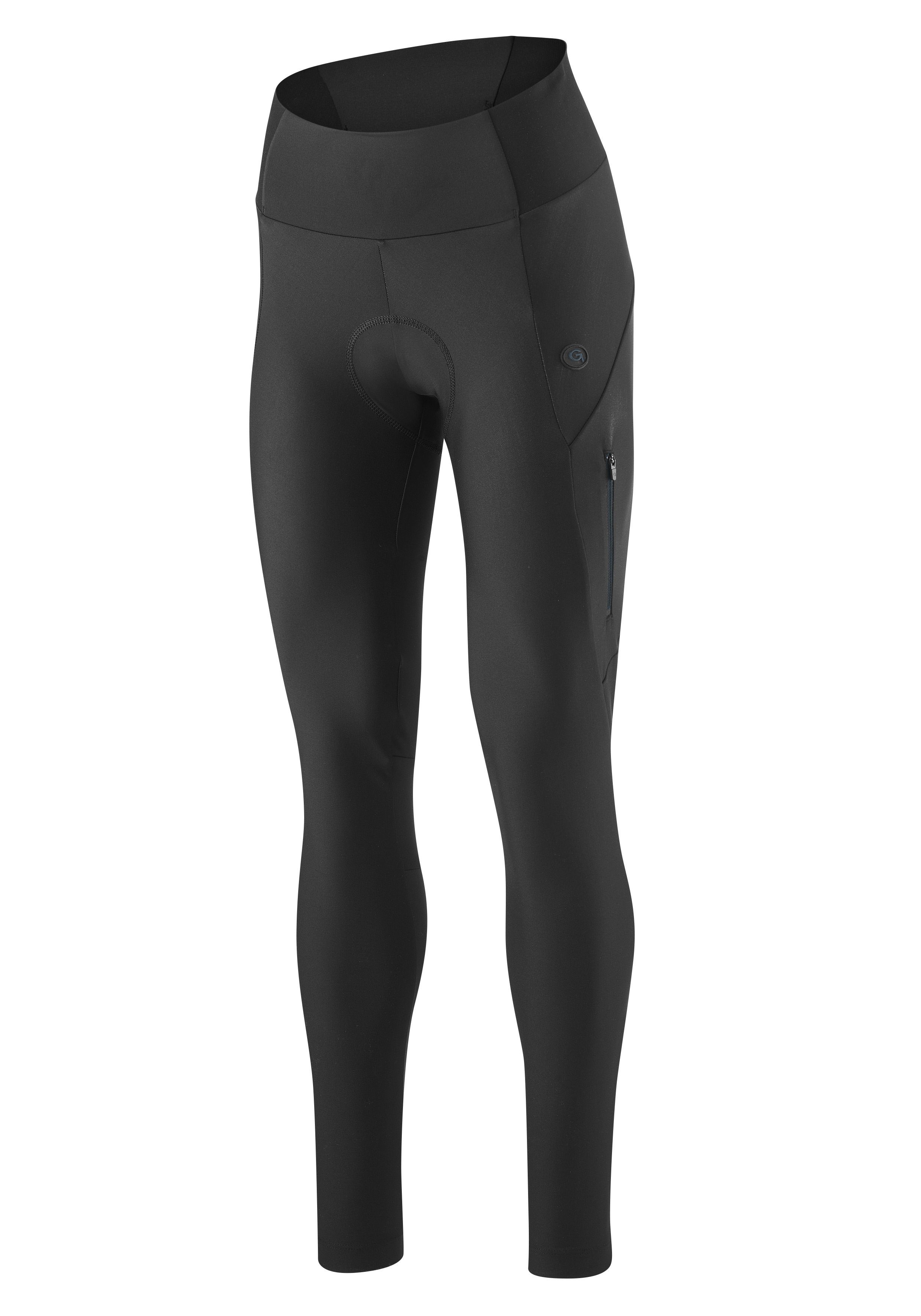 Gonso Fietsbroek Essentiële Strakke Cargo SC W Dames fietsbroek lang met zitkussen, fietsbroek met zakken, tight fit