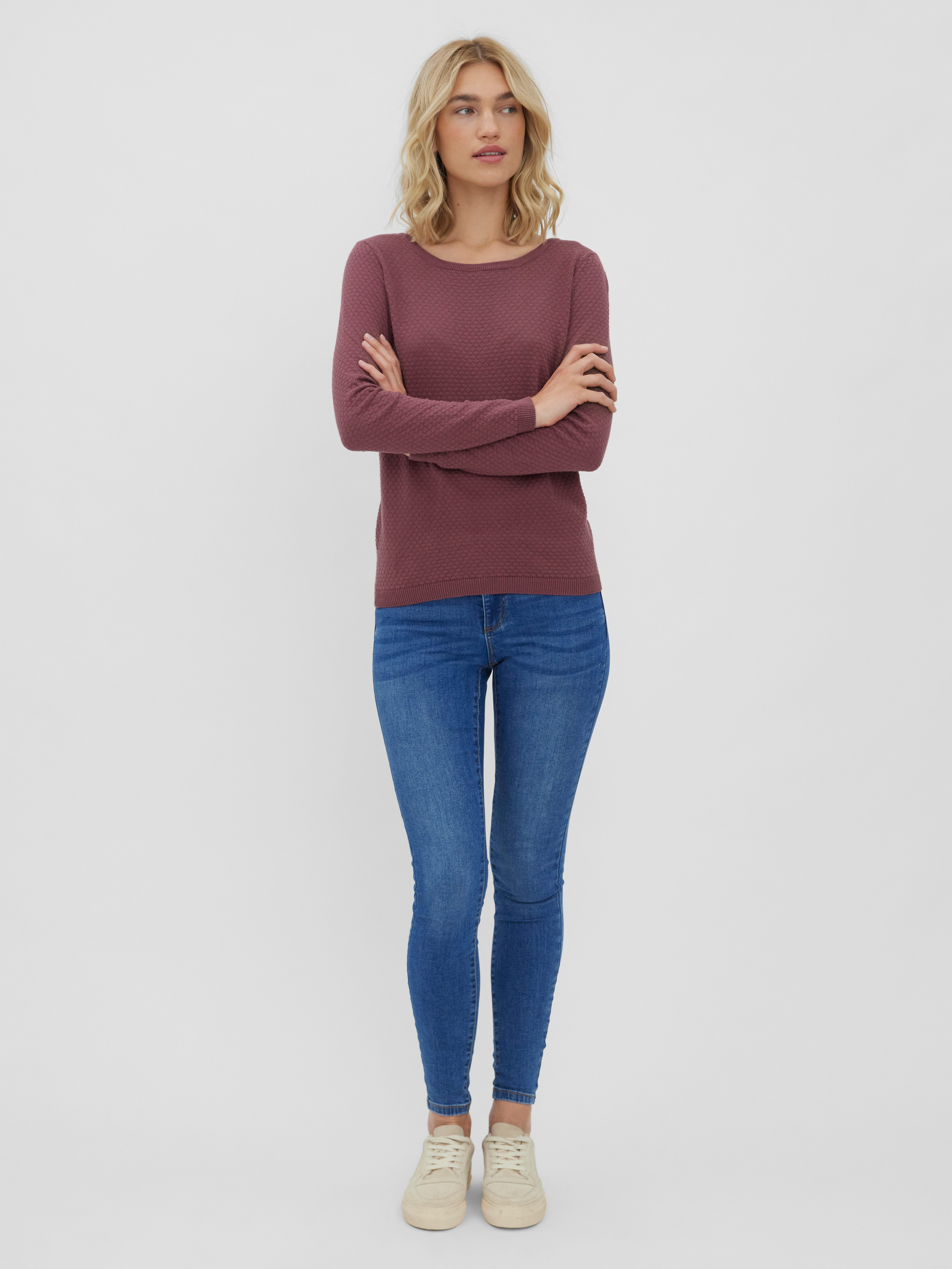 Vero Moda Trui met ronde hals VMCARE STRUCTURE LS O-NECK BLOU NOOS