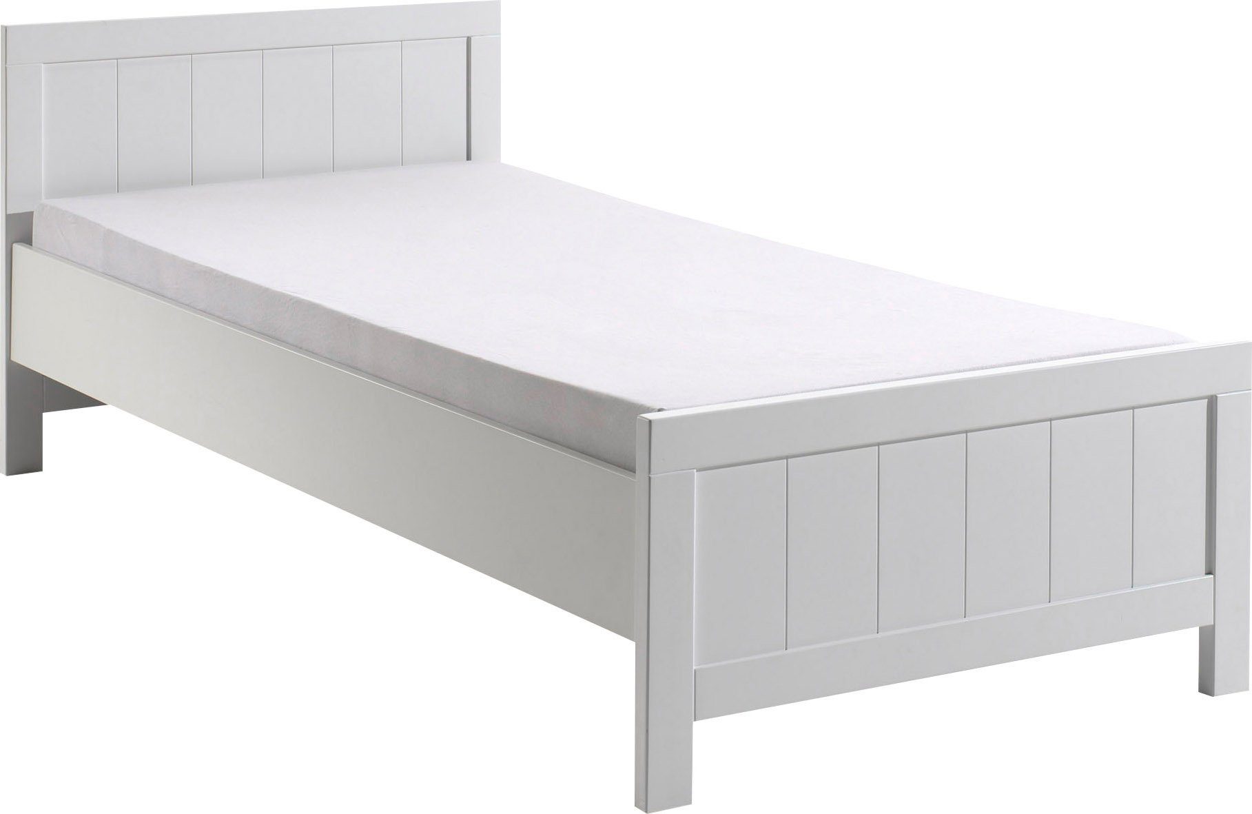 Vipack 1-persoonsledikant 1-persoons in landelijke look met ligoppervlak 90x 200 cm, wit gelakt eenpersoonsbedden wit