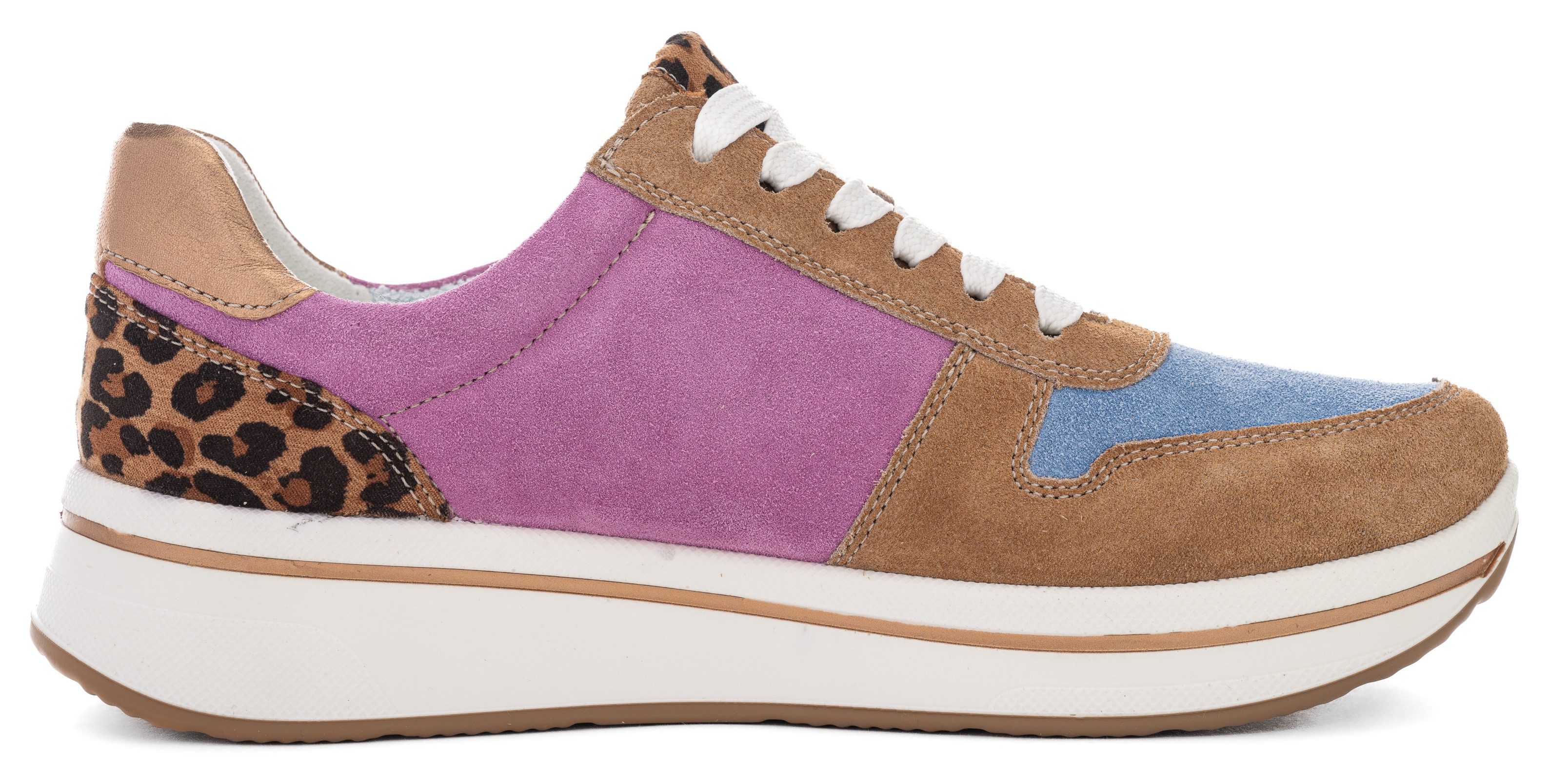 Ara Sneakers met sleehak Sapporo , wig sneaker, veterschoen in comfortwijdte h (= zeer breed)