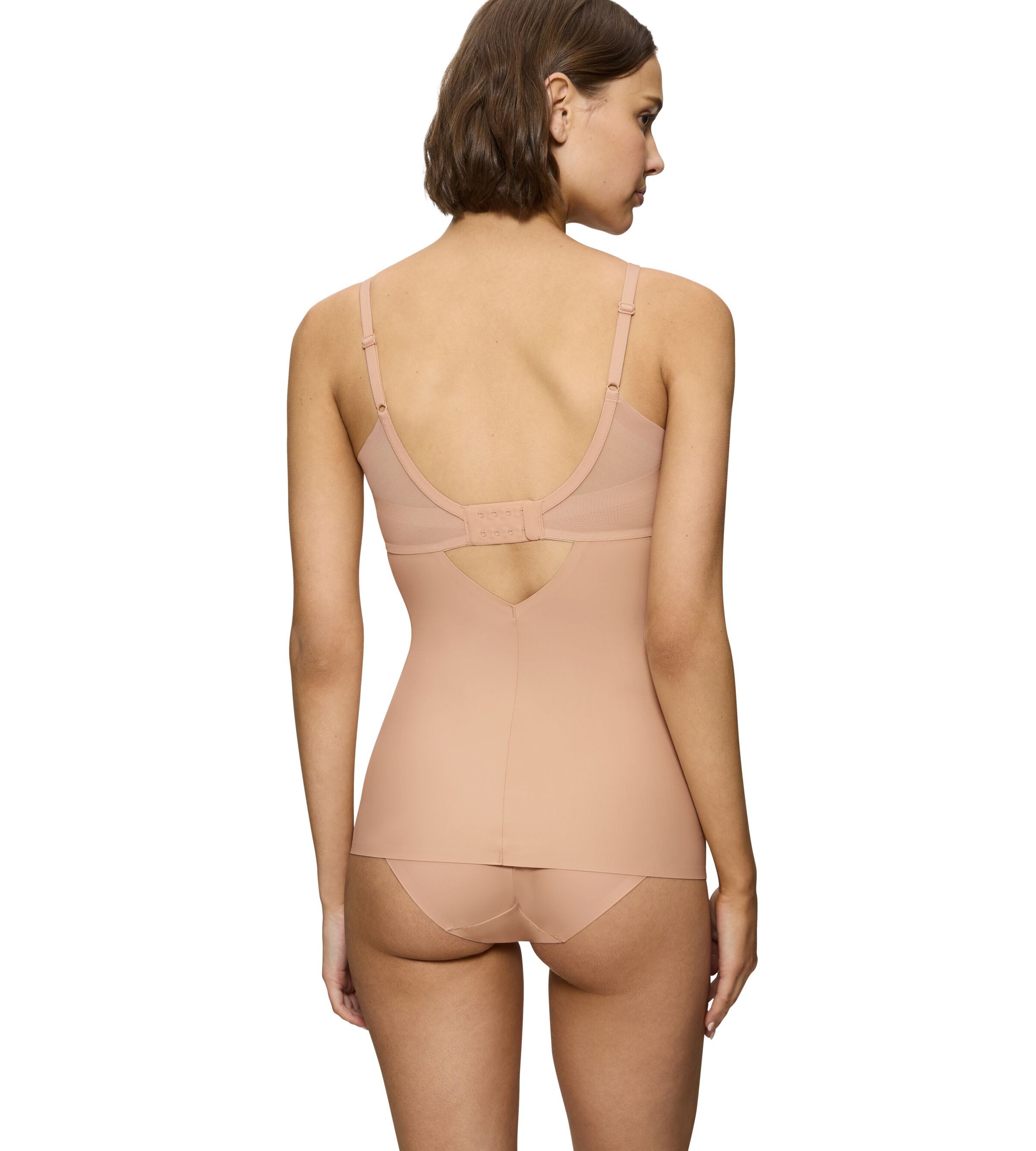 Triumph Bh-hemd Shape Smart Bra-Shirt gladmakend, zonder beugel, diepe v-hals met mesh-details