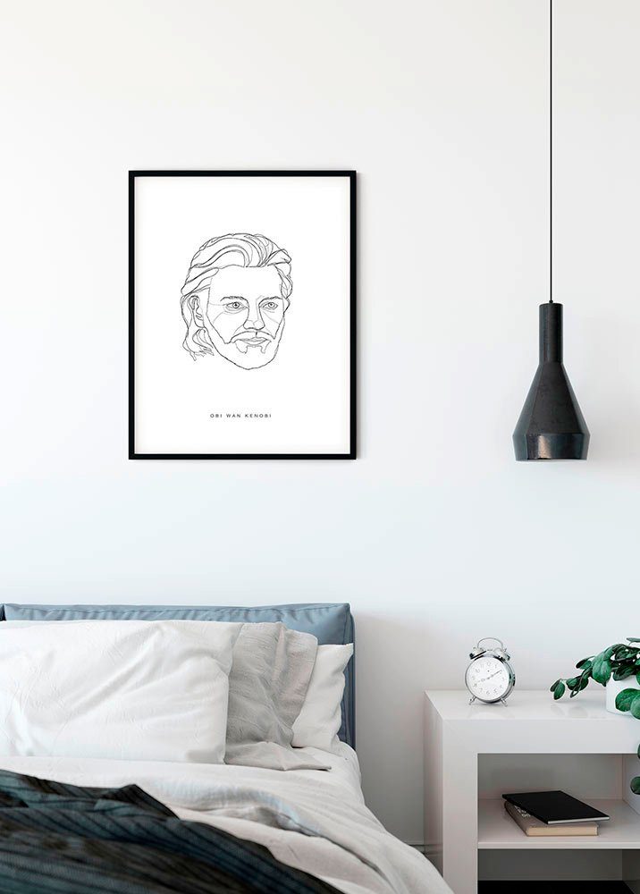 Komar Wanddecoratie Star Wars Classic Force Faces Obi Wan Wanddecoratie voor de kinderkamer - zonder lijst (1 stuk)