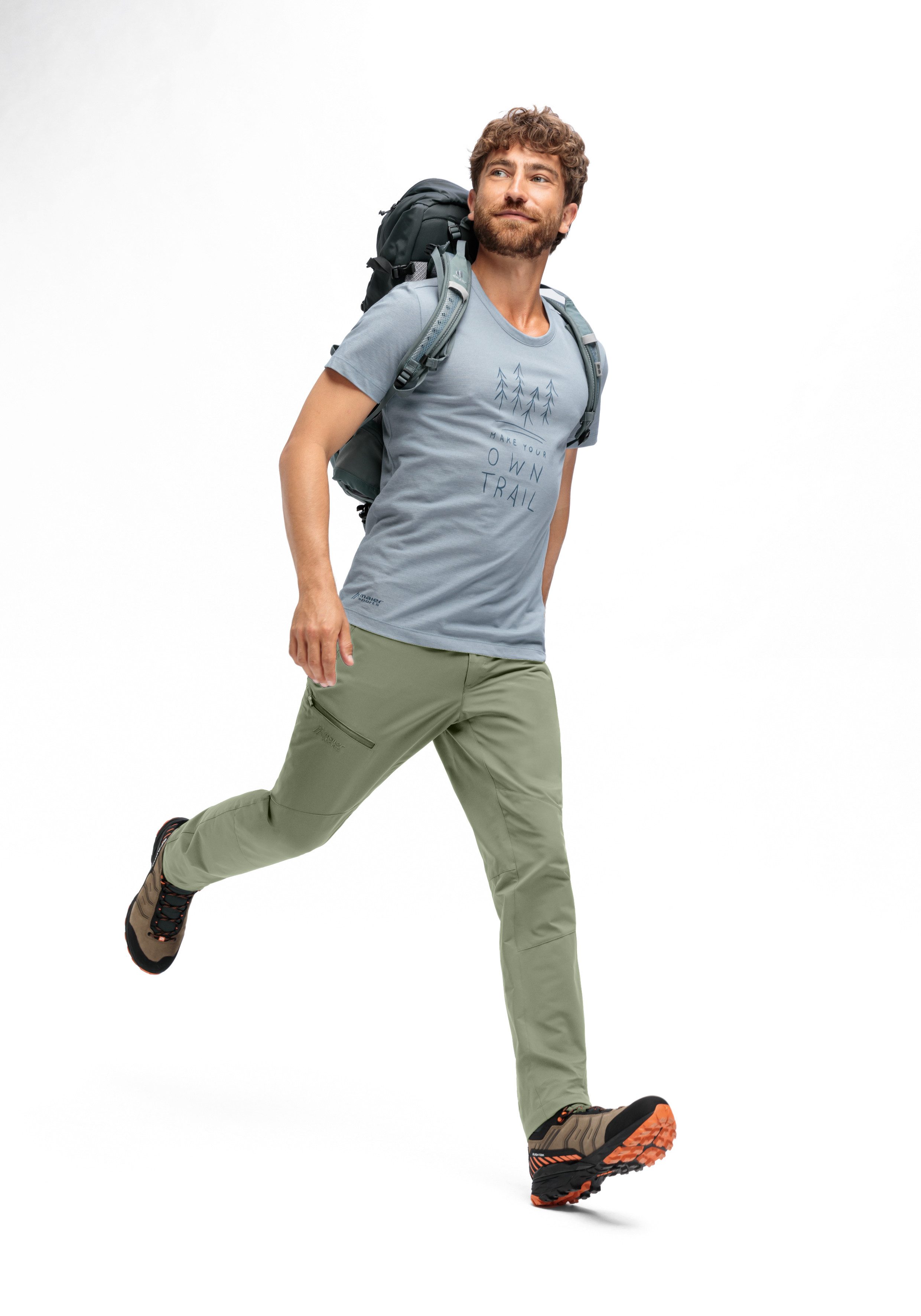 Maier Sports Outdoorbroek Nil Loop Heren wandelbroek, functionele broek met zakken + riem, regular fit