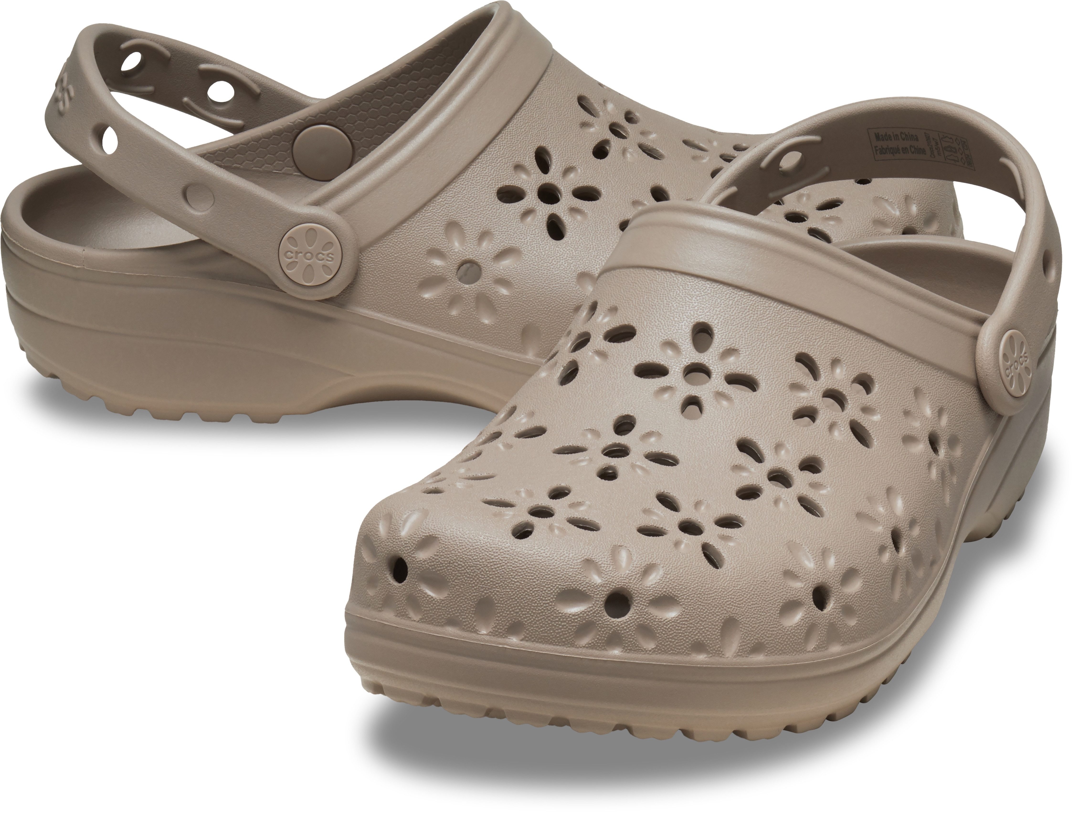 Crocs Clogs Classic Floral Cut Out Clog