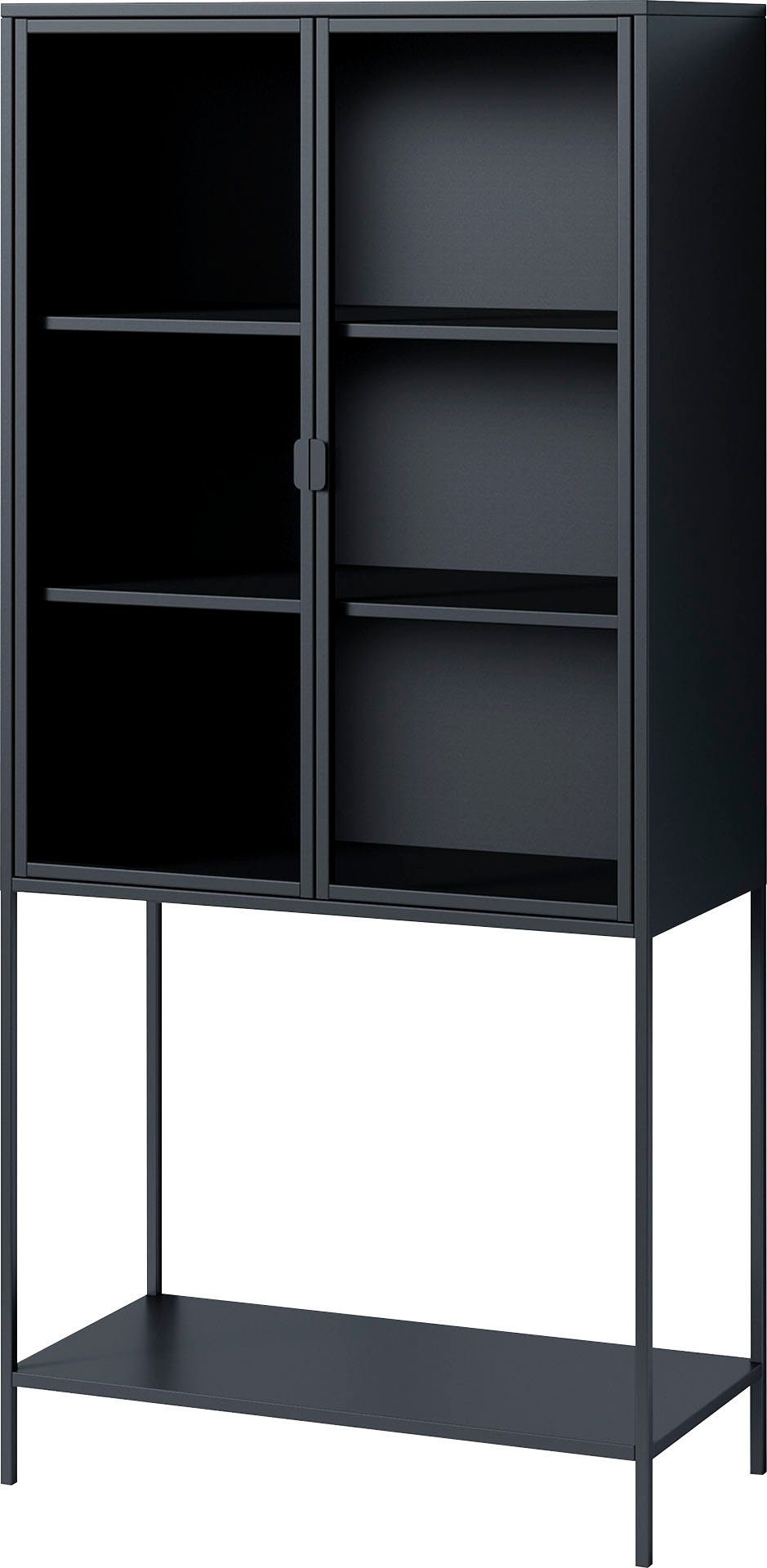 Homexperts Vitrinekast Classic designachtige hoge ladekast met glasdeuren