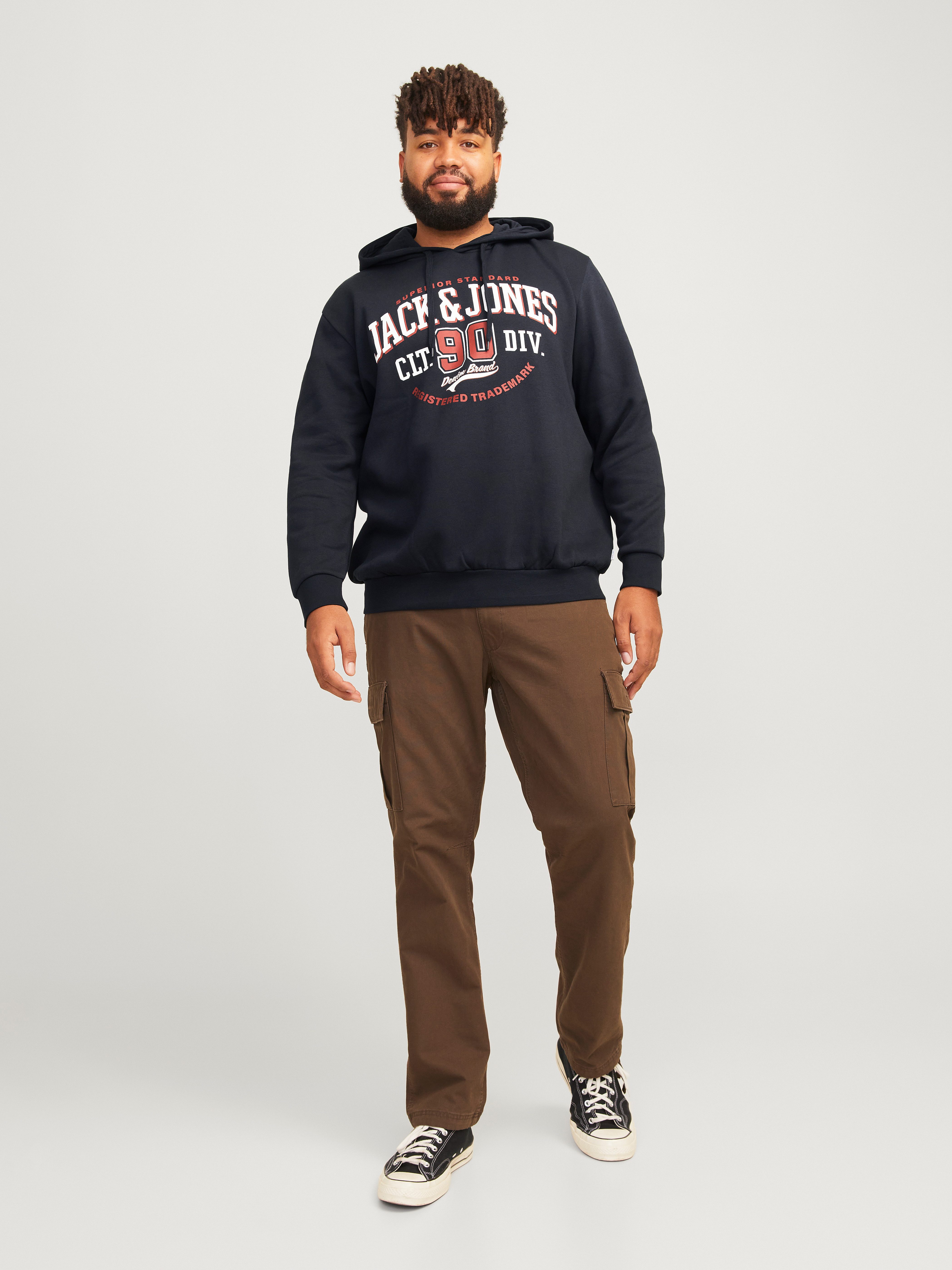 Jack & Jones PlusSize Hoodie JJELOGO SWEAT HOOD 2 COL 24 25 NOOS PLS