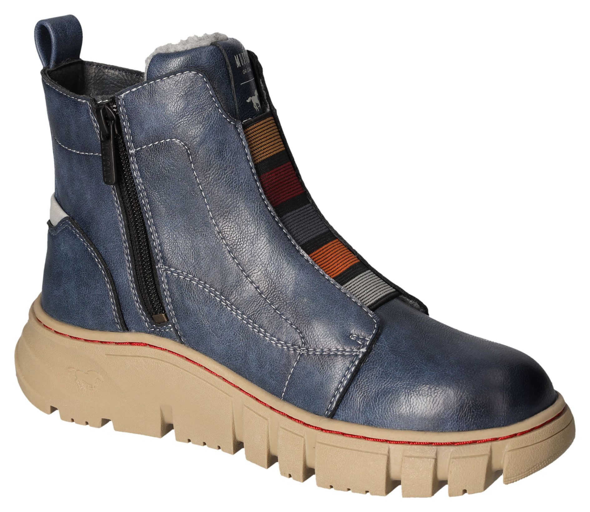 Mustang Shoes Winterlaarzen enkellaars, plateaulaarzen met elastiek voor goede pasvorm