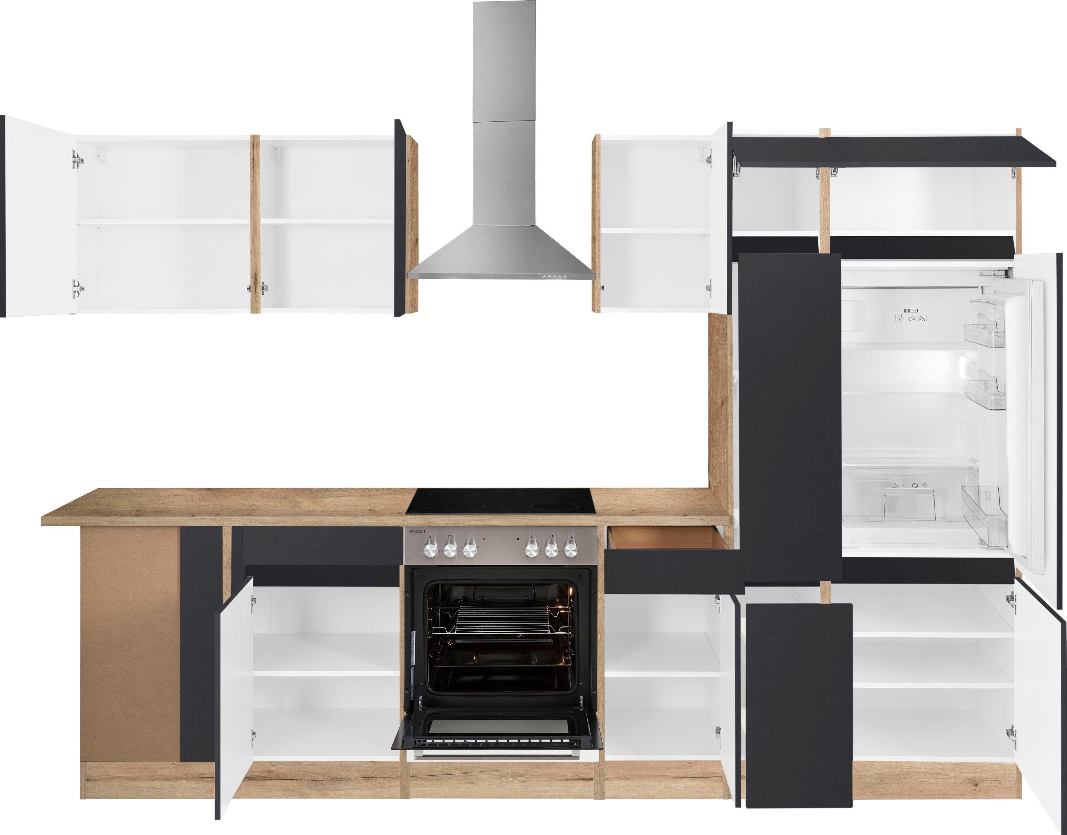 OPTIFIT Hoekkeuken Roth Afmetingen 300x175 cm, naar keuze met elektrische apparaten, met apothekerskast