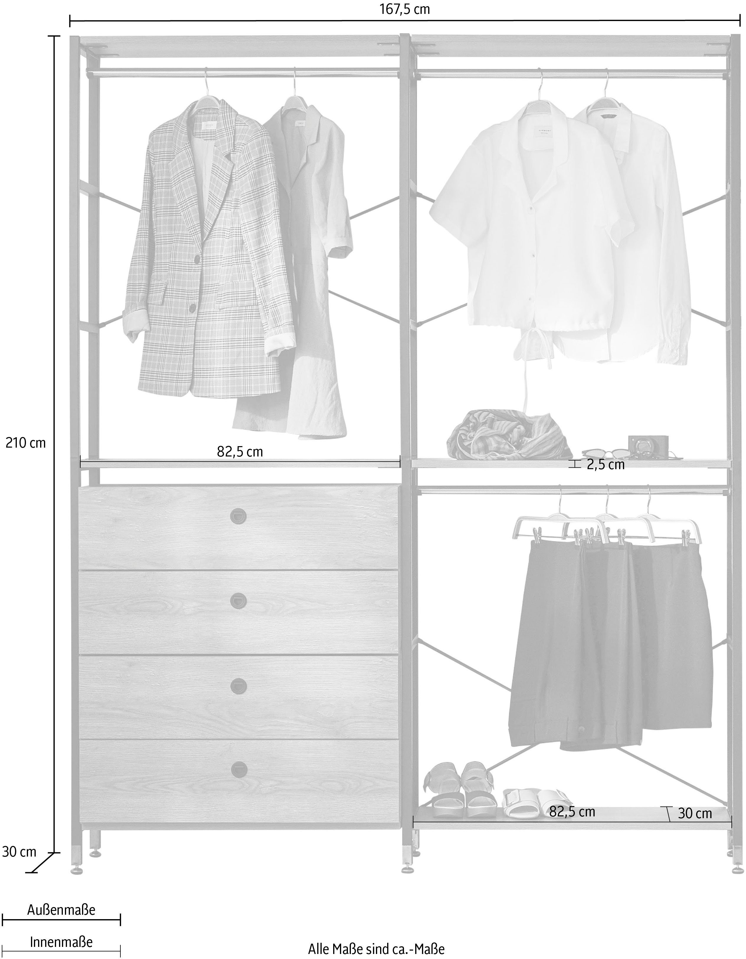 INOSIGN Multifunctionele kast Connor veelsoortig te gebruiken, voor alle kamers geschikt, breedte 167,50 cm
