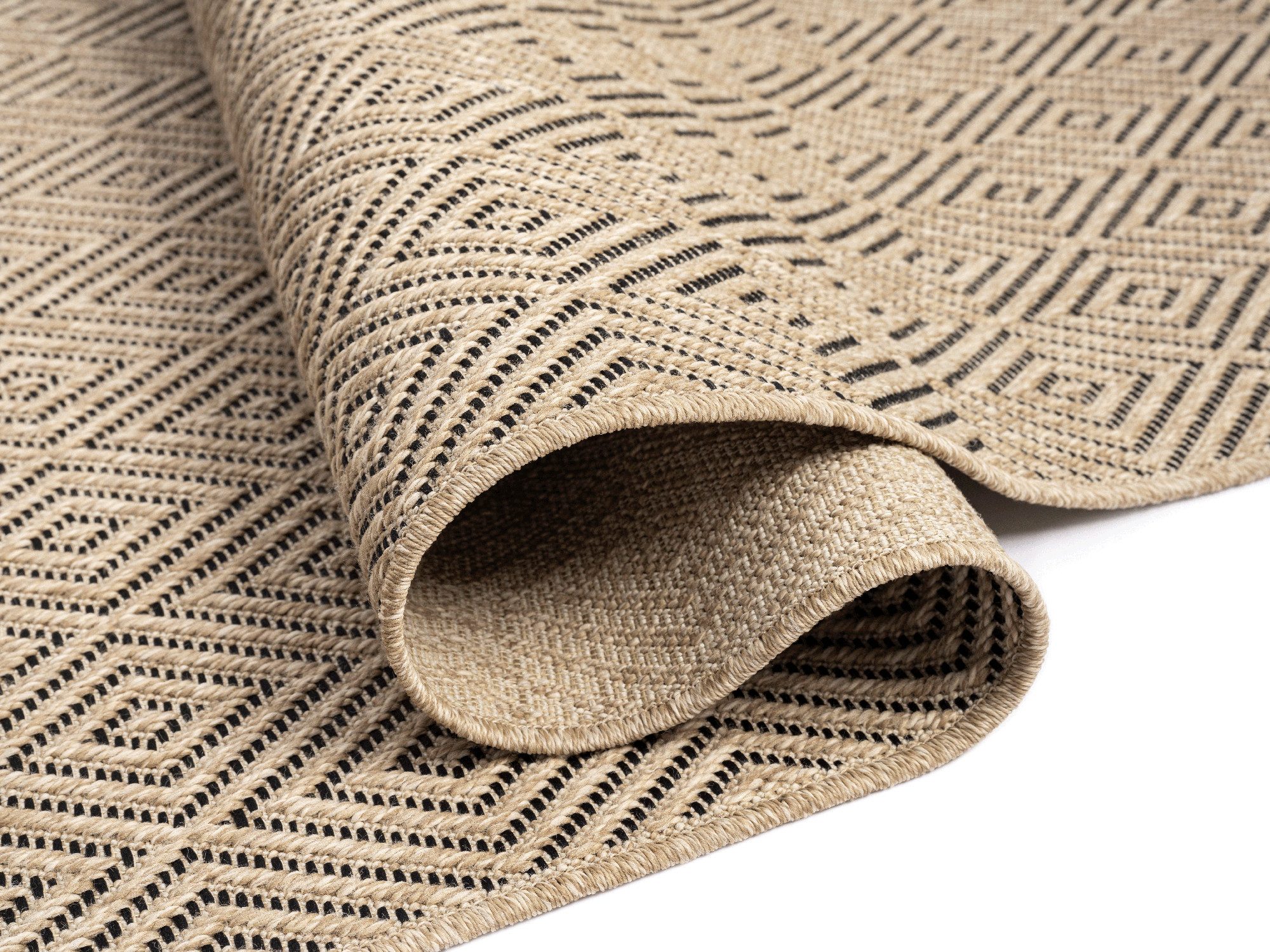 merinos Vloerkleed Kenzy robuuste binnen- en buiten tapijt in natuurlijke jute-look, weerbestendig