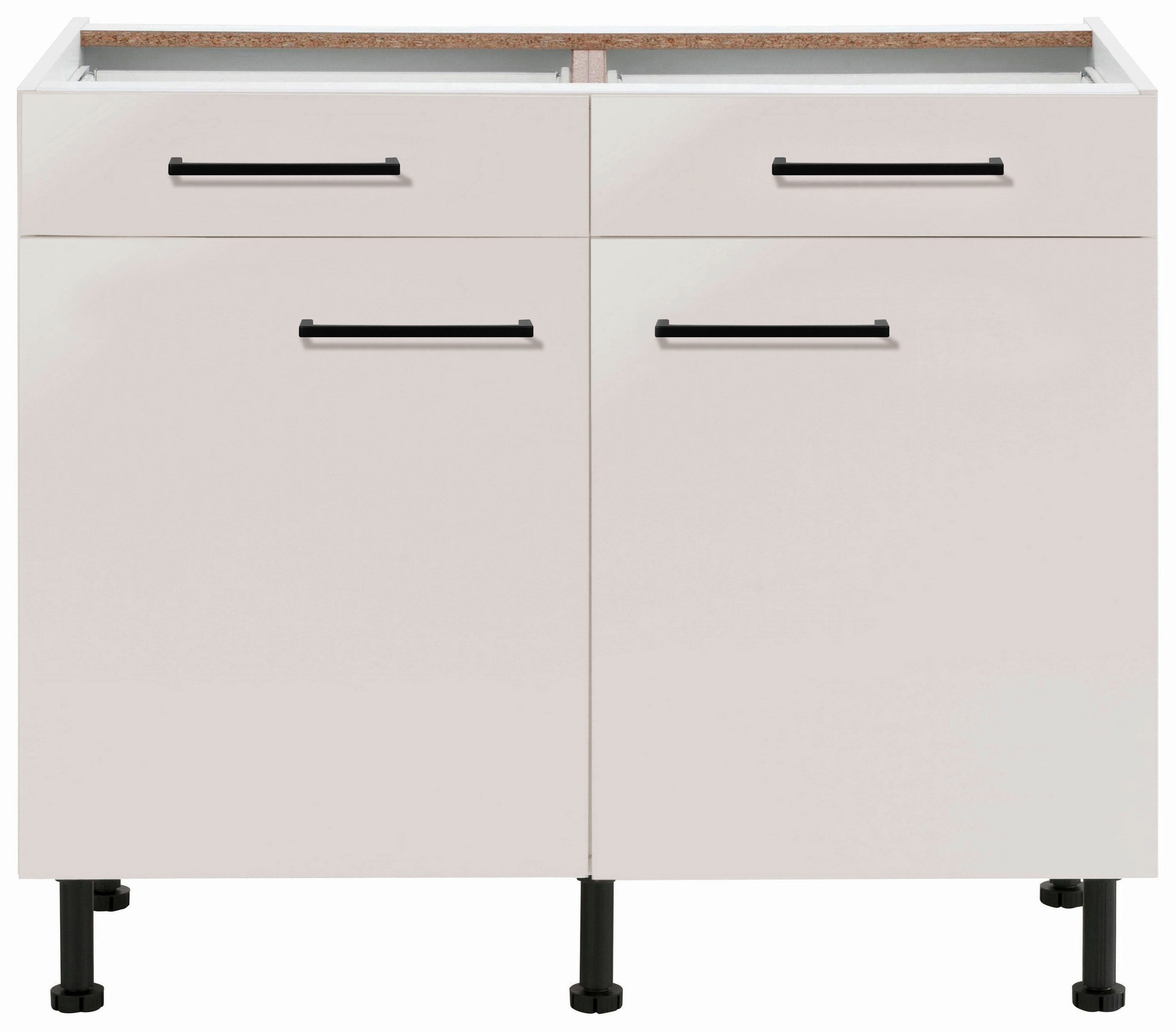 wiho Küchen Onderkast Nisos 100 cm breed, soft-close in lades, verstelbare voeten, zonder blad