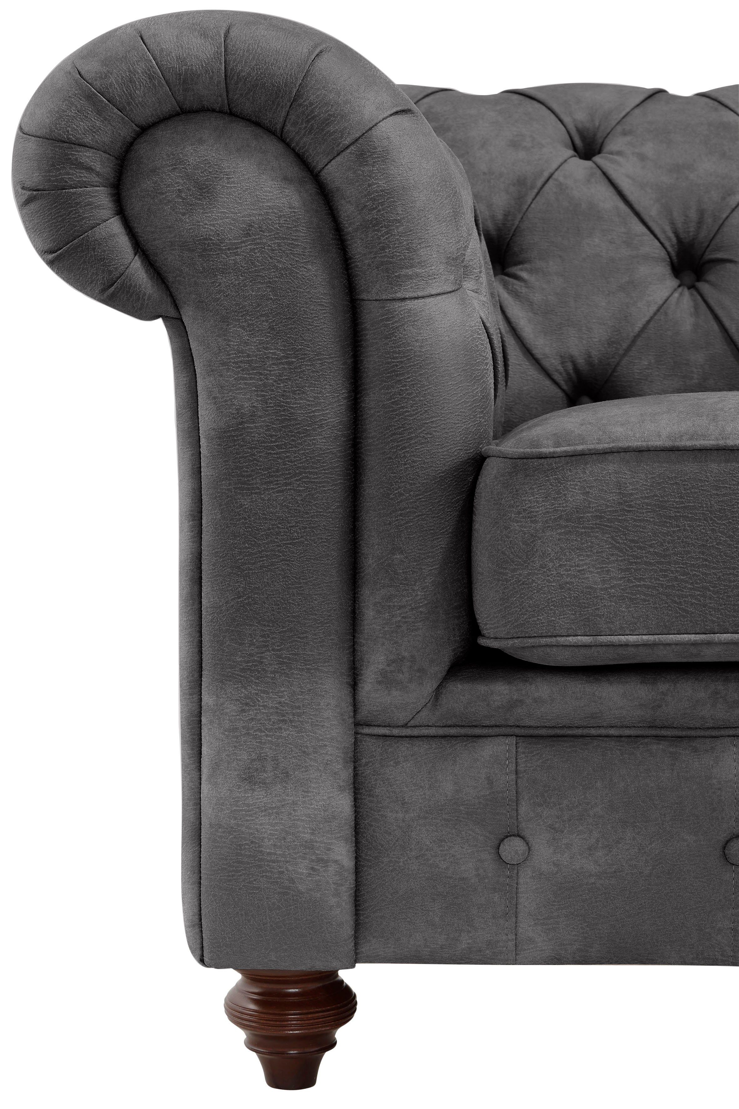 Home affaire Chesterfield-bank Chesterfield hoekbank, ook in leer L-vorm hoogwaardige knoopdetails, langer gedeelte links of rechts naar keuze