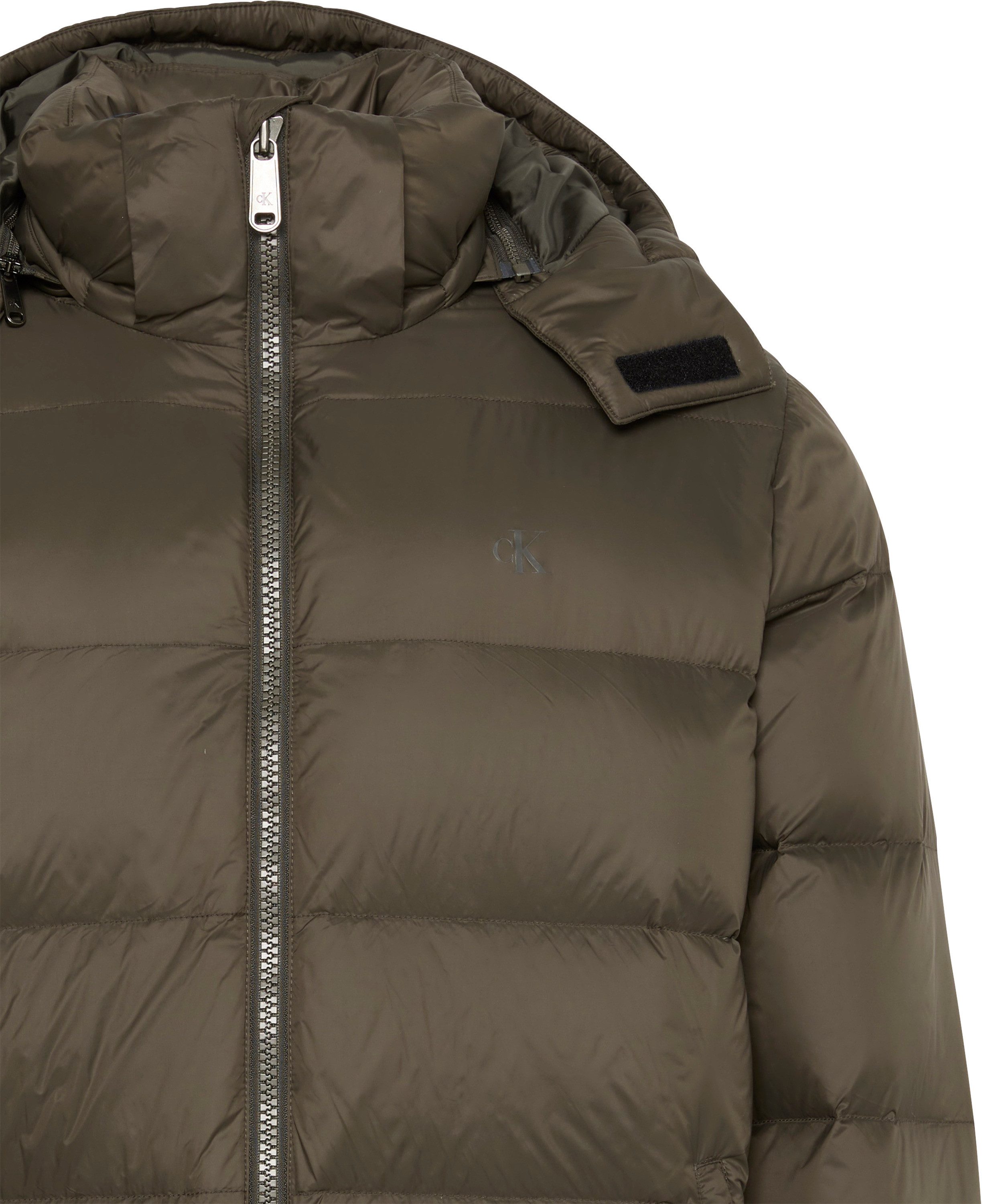 Calvin Klein Gewatteerde jas LS NYLN ZP OFF HD DW