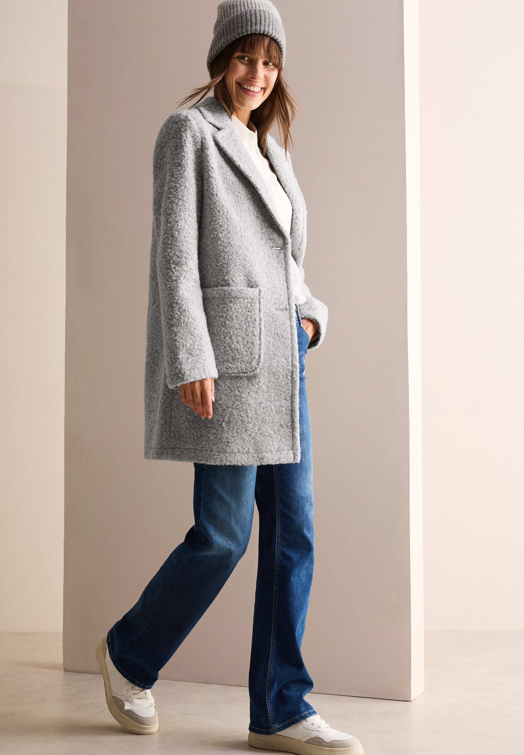 Cecil Lange jas in wol-look