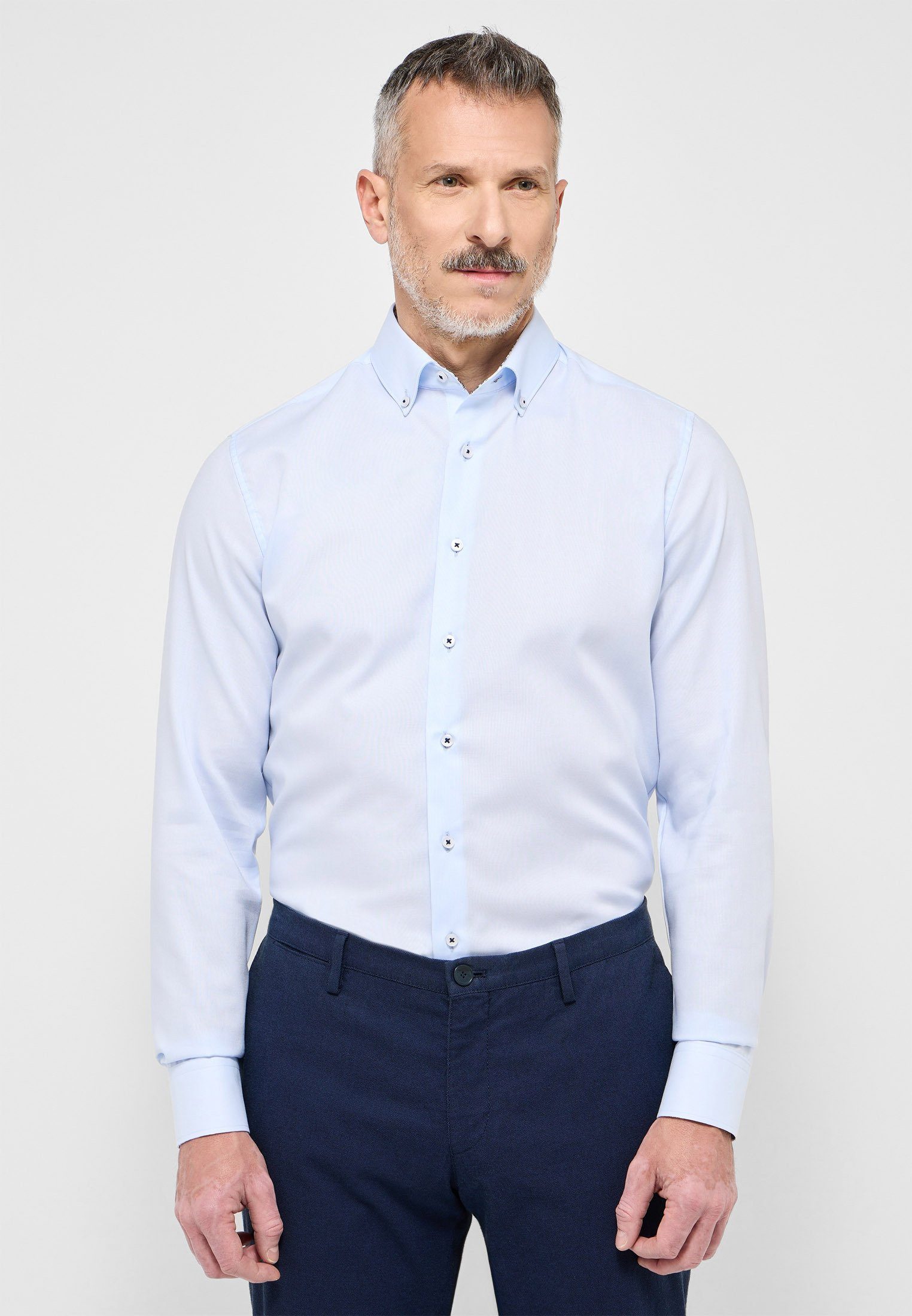 Eterna Slim Fit Slim fit zakelijk overhemd met button-downkraag