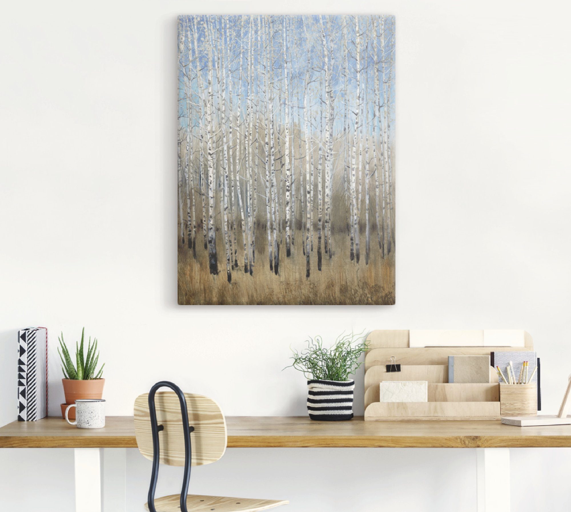 Artland Artprint Stoffige blauwe berken II als artprint op linnen, poster in verschillende formaten maten