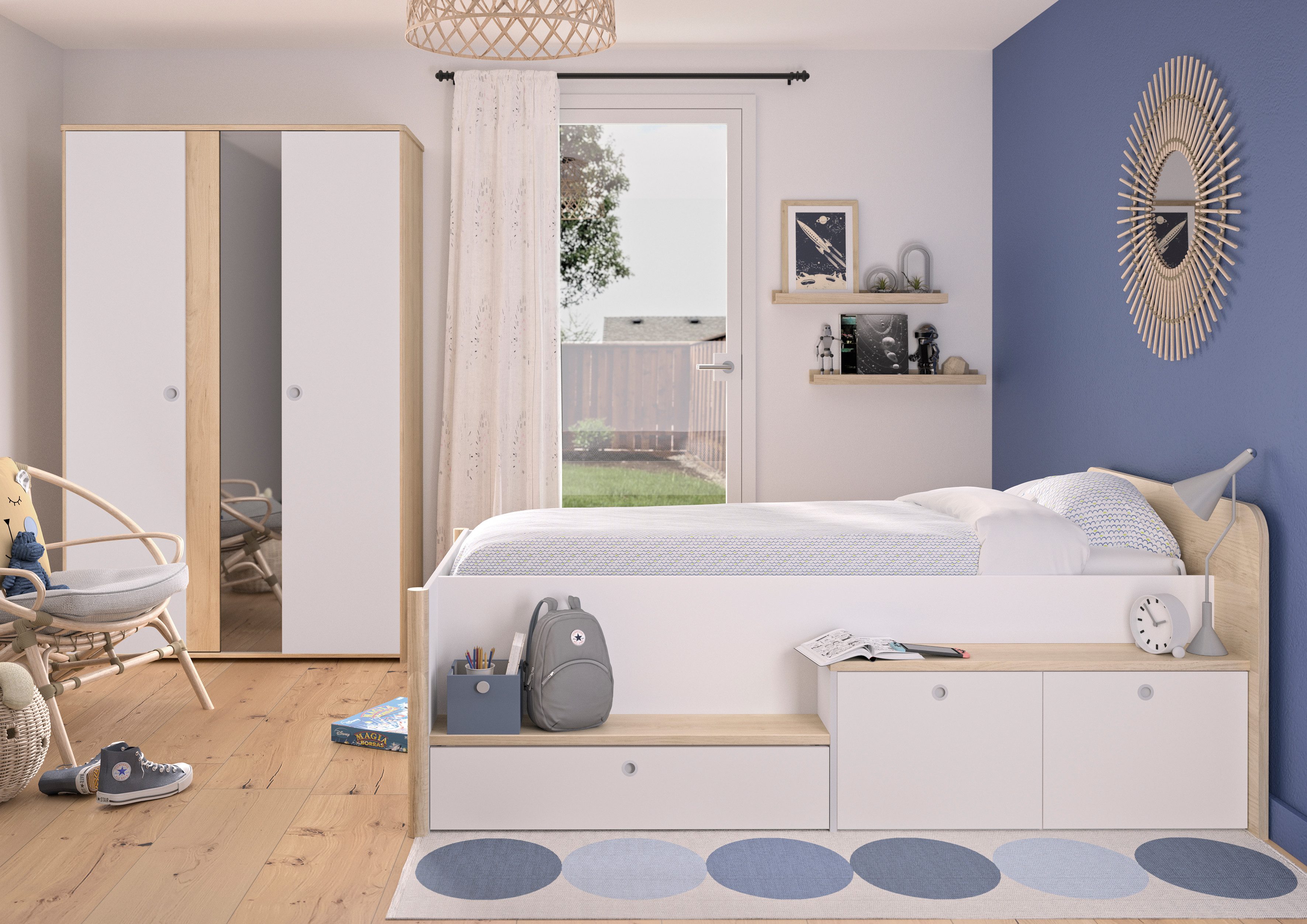Gami Slaapkamerserie 2-delige set Bed met veel opbergruimte
