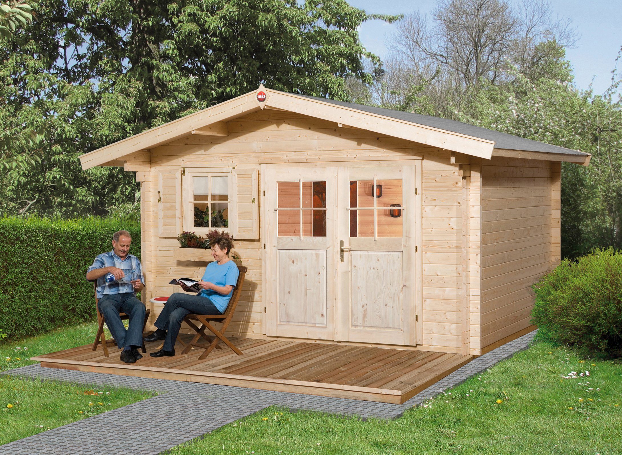 weka Tuinhuisje 136 Maat 1 houten tuinhuisjes beige