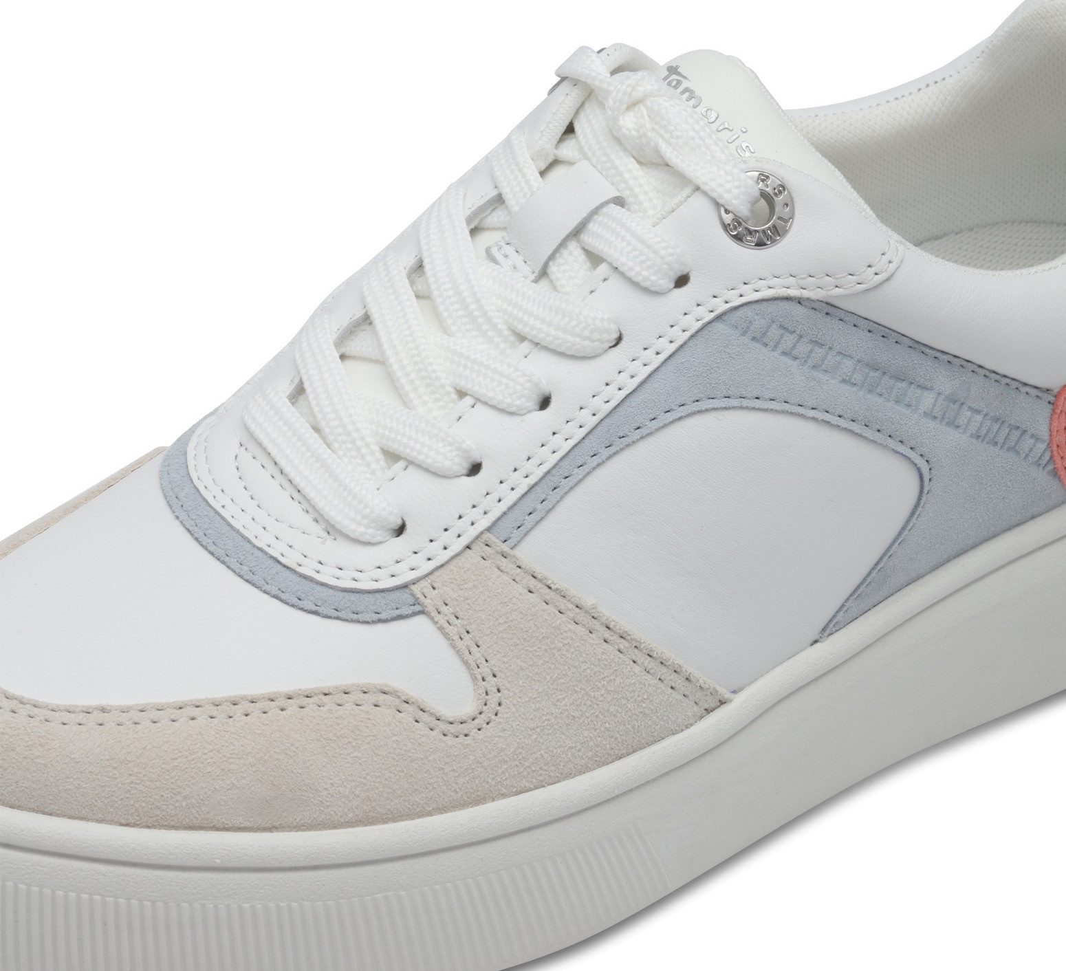 Tamaris Plateausneakers vrijetijdsschoen, lage schoen, veterschoen met contrastafwerkingen