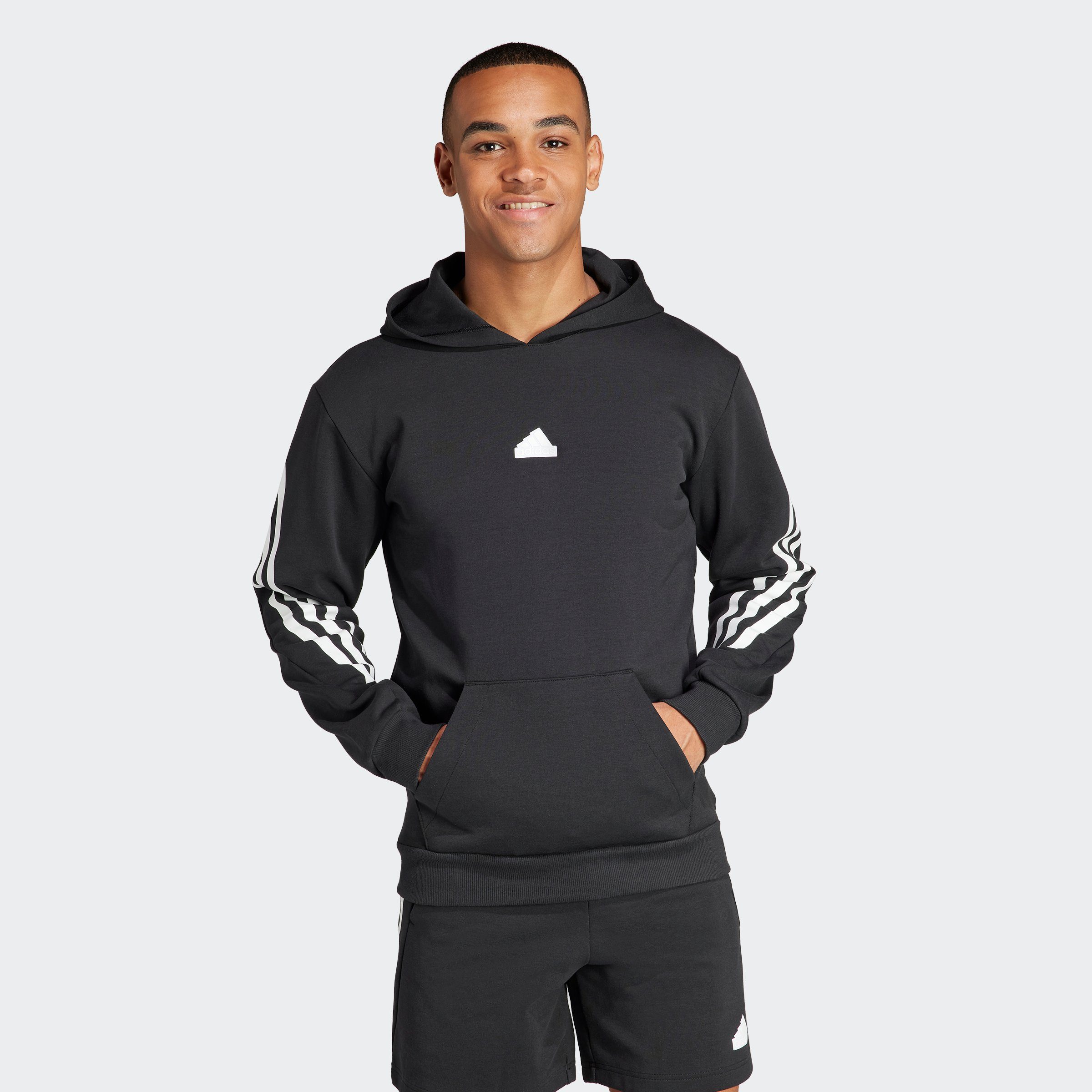 Adidas Zwarte Performance Hoodie met Logo Patch Black Heren