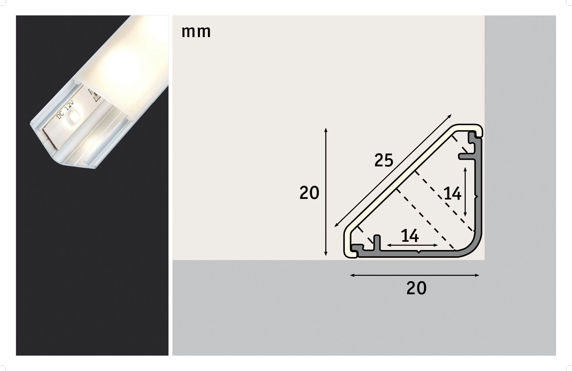 Paulmann Led-strepen Delta profiel met diffuser 1m alu geanodiseerd, satijn, alu/kunststof (1 stuk)
