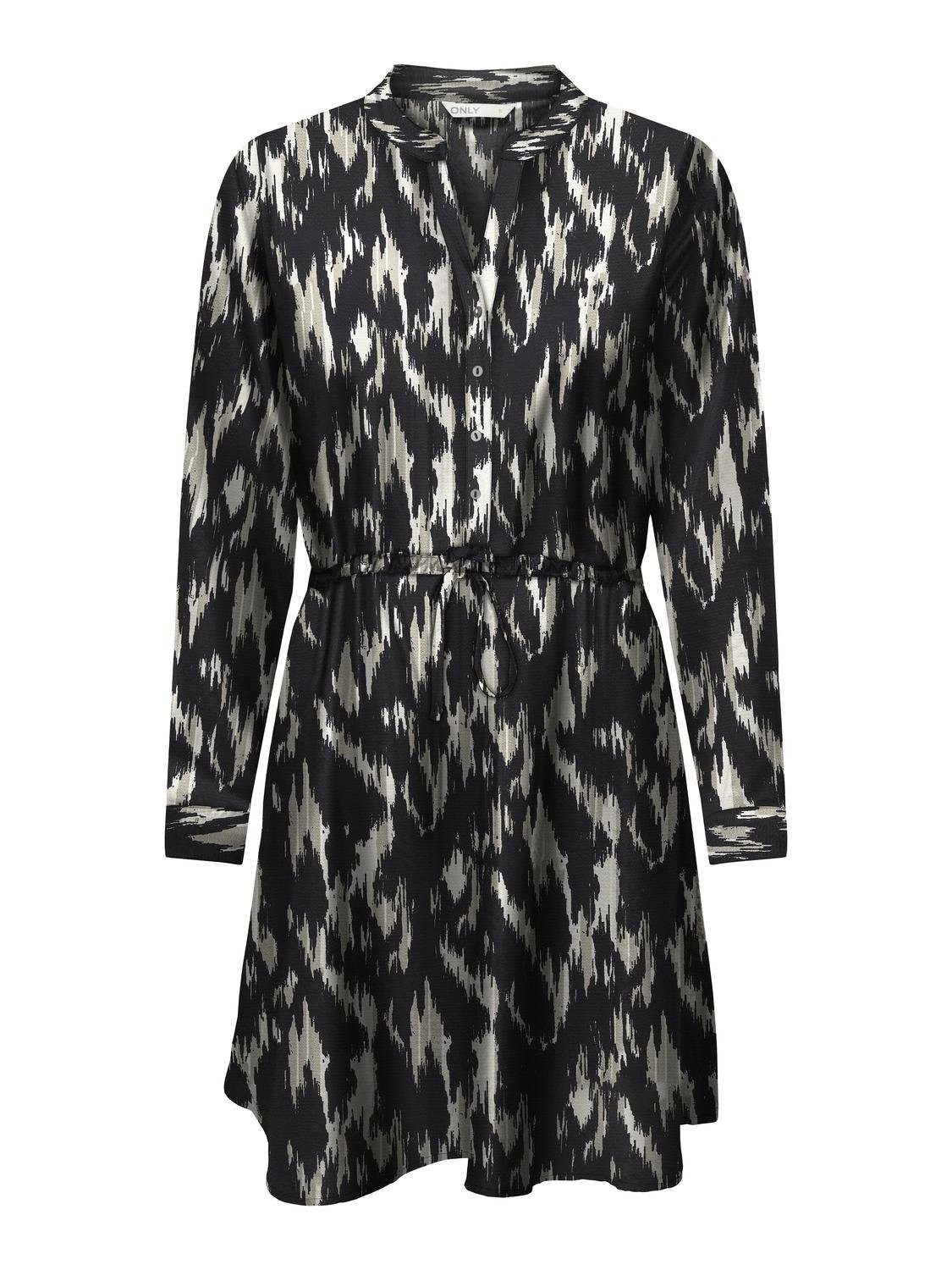 Only Gedessineerde jurk ONLCORY L S V-NECK TUNIC