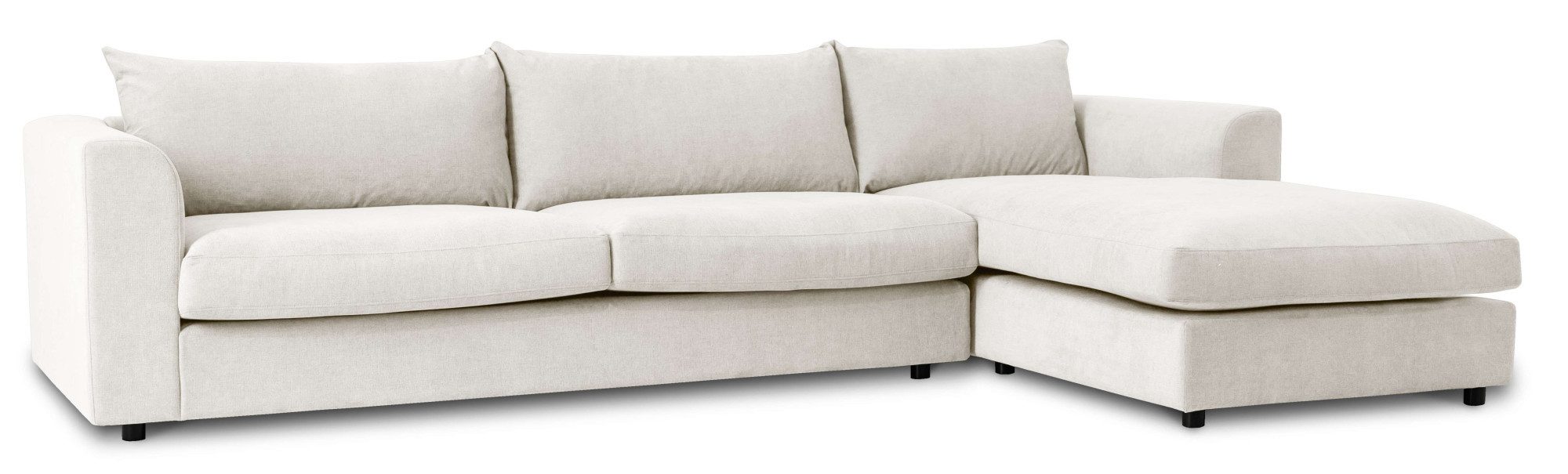 LeGer Home by Lena Gercke Hoekbank Avelina Breedte 297 cm, in cord- en chenille-stof, rugkussen met veren (2-delig)