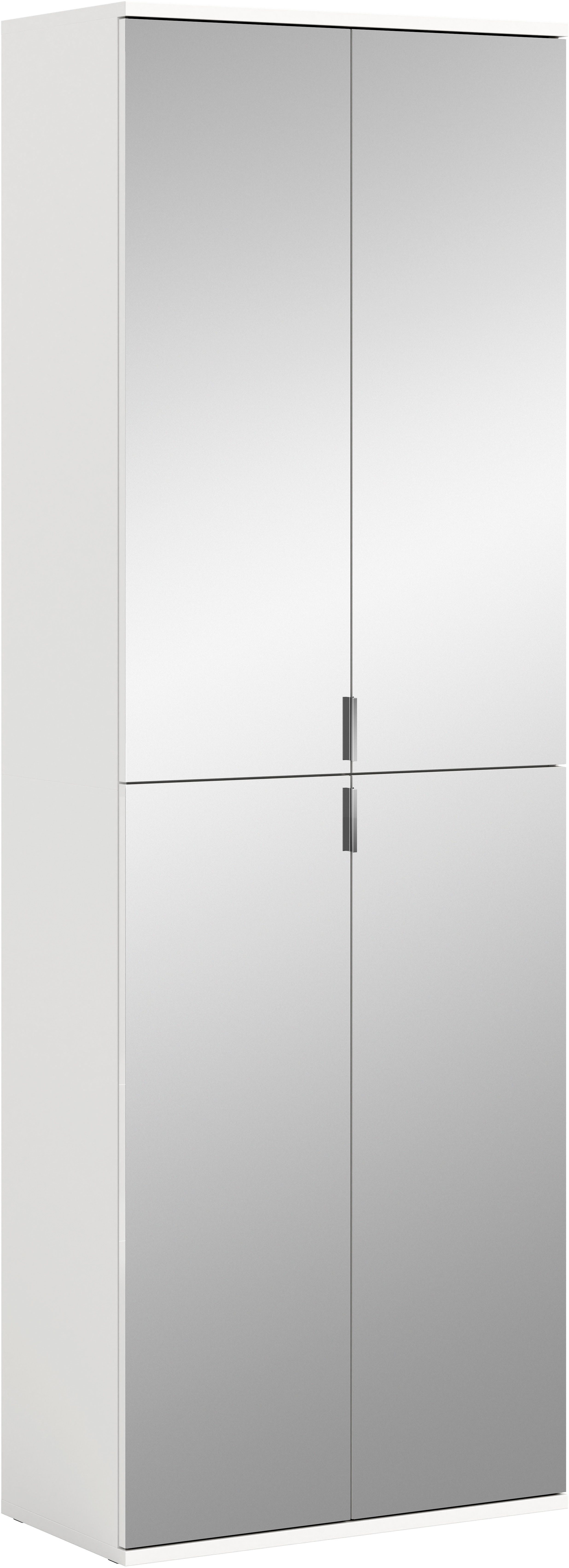 INOSIGN Schoenenkast Trondheim, Hoogte 193 cm, 4 Spiegelduren, 9 Vakken, 7 Planken schoenenkasten wit