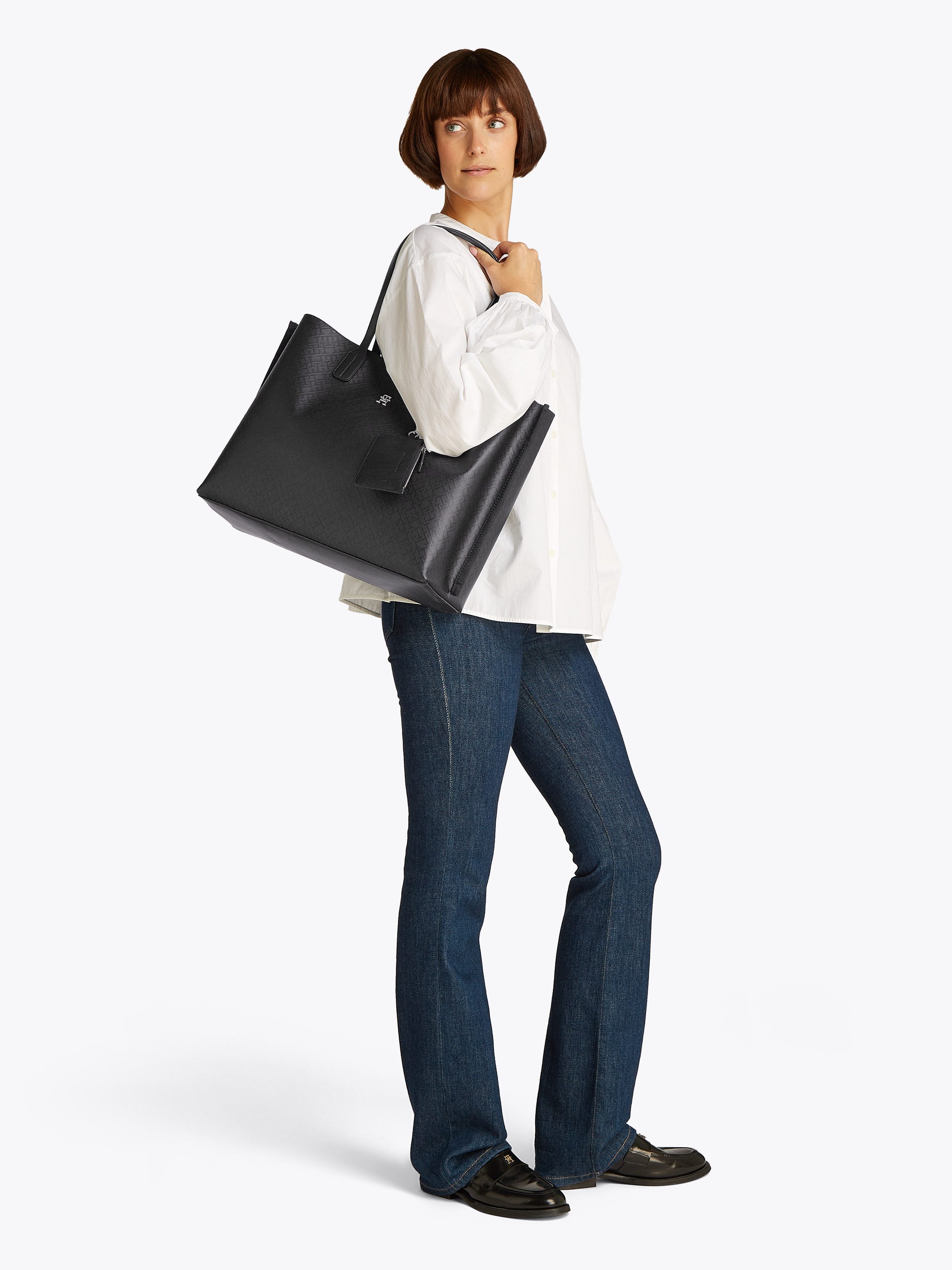 Tommy Hilfiger Draagtas TH DISTINCT TOTE MONO , dames handtas, schoudertas, shopper met th-logo-embleem