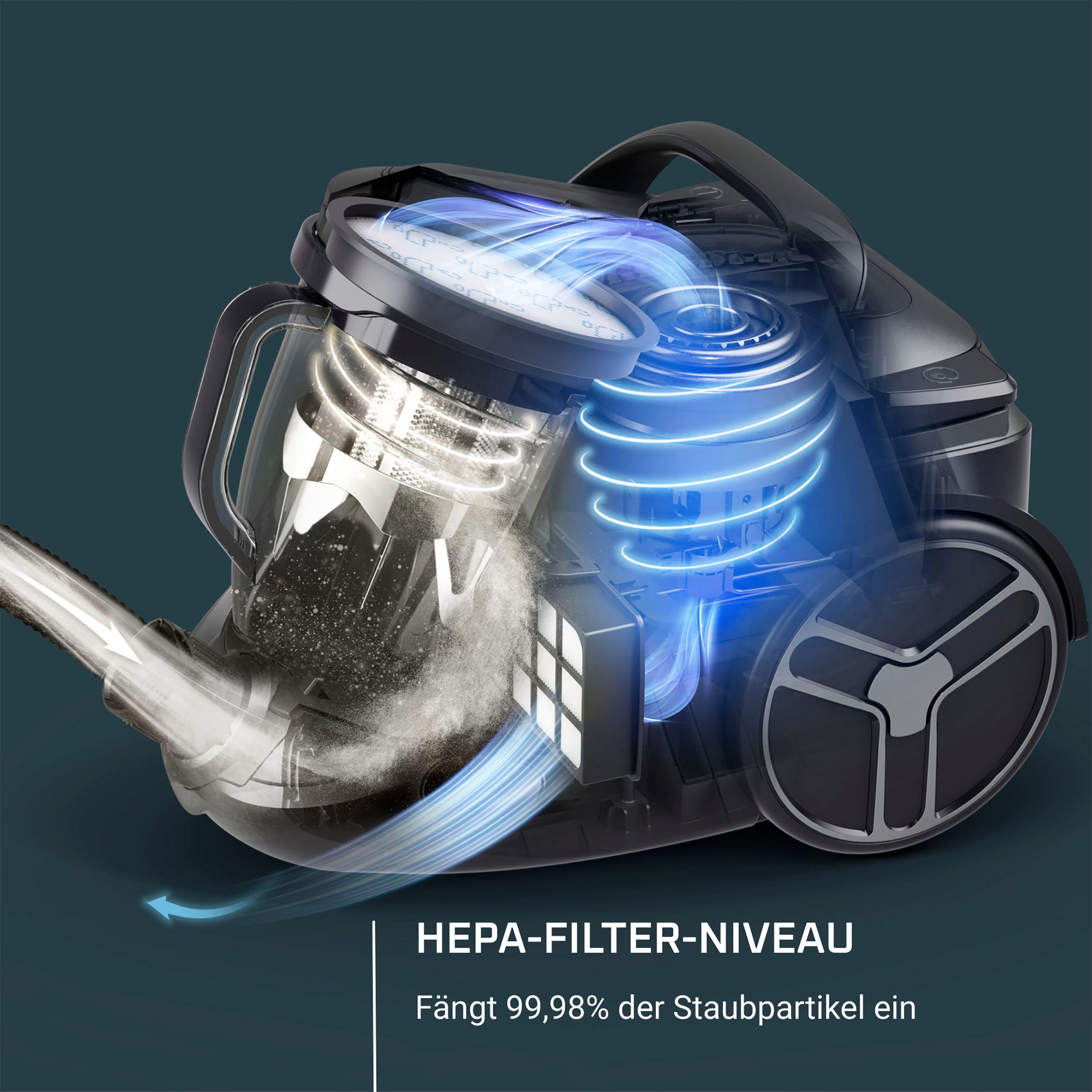 Rowenta Stofzuiger RO7935 Silence Force Cyclonic Parkett met slechts 59 db(a), 12 m actieradius, inhoud stofreservoir 2,5 liter