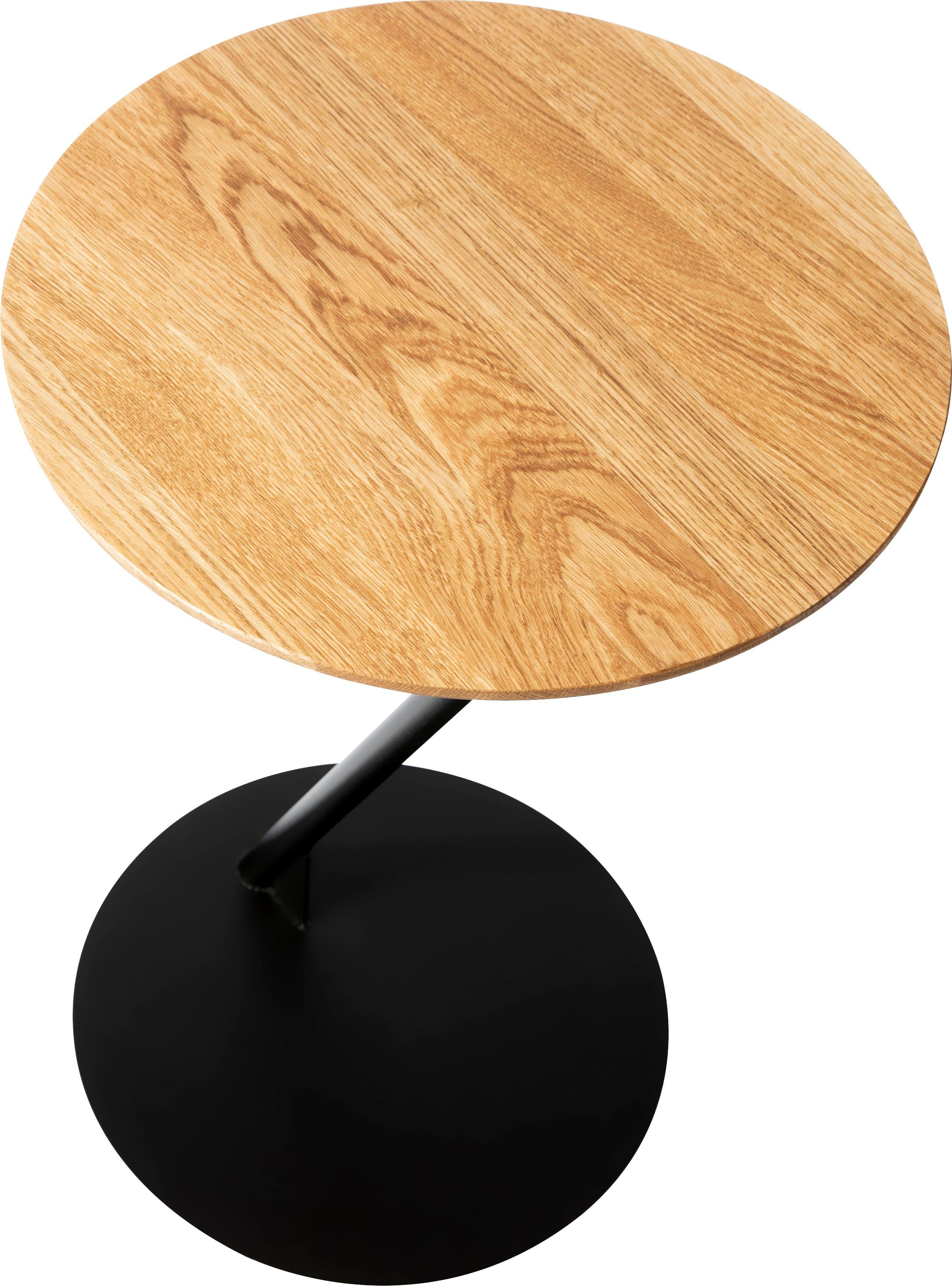 andas Salontafel Kurikka Tafelblad van massief eiken, onderstel van metaal