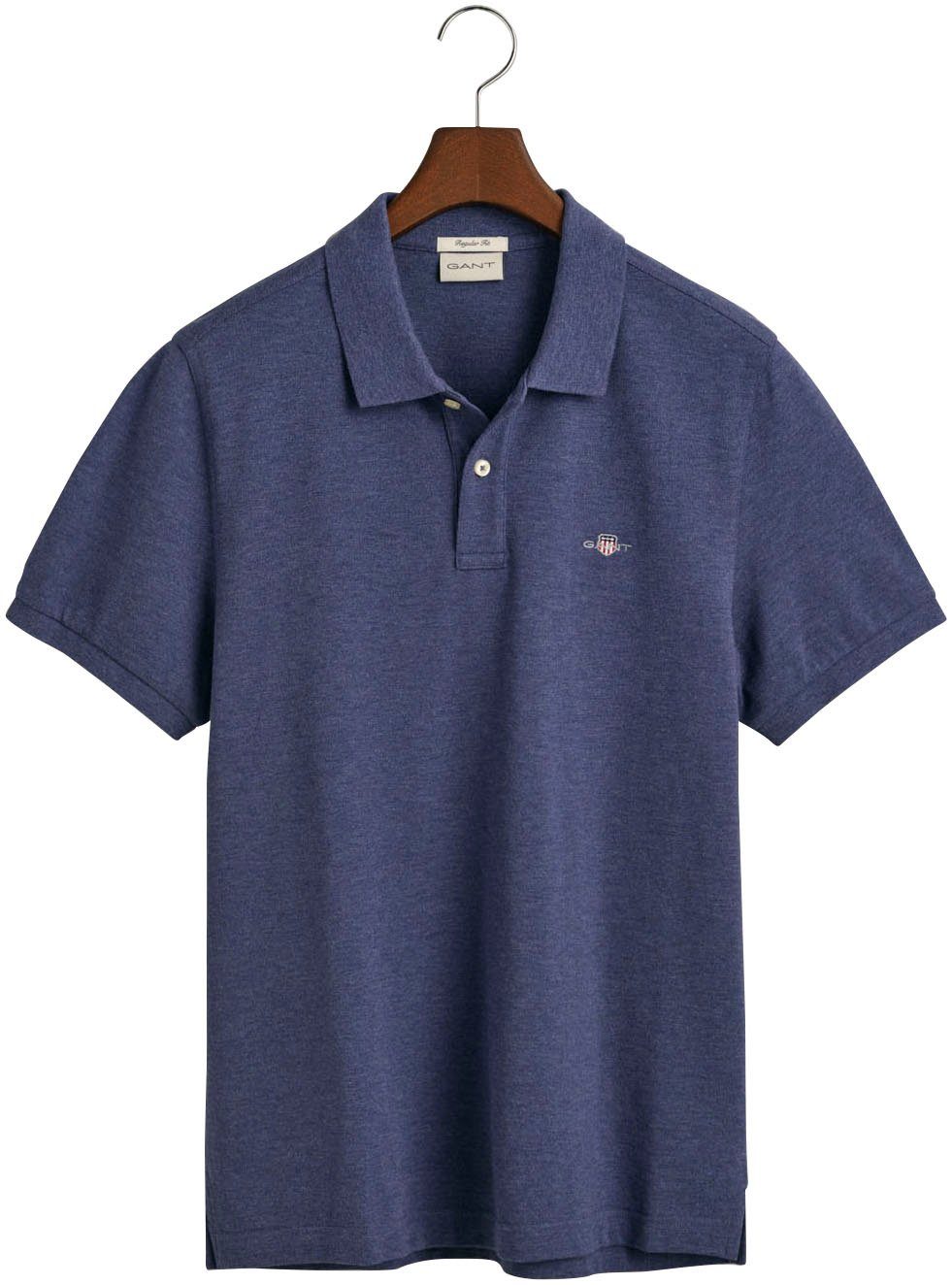 Gant Poloshirt REG SHIELD SS PIQUE POLO met logo en platte breikraag 100% katoen pique