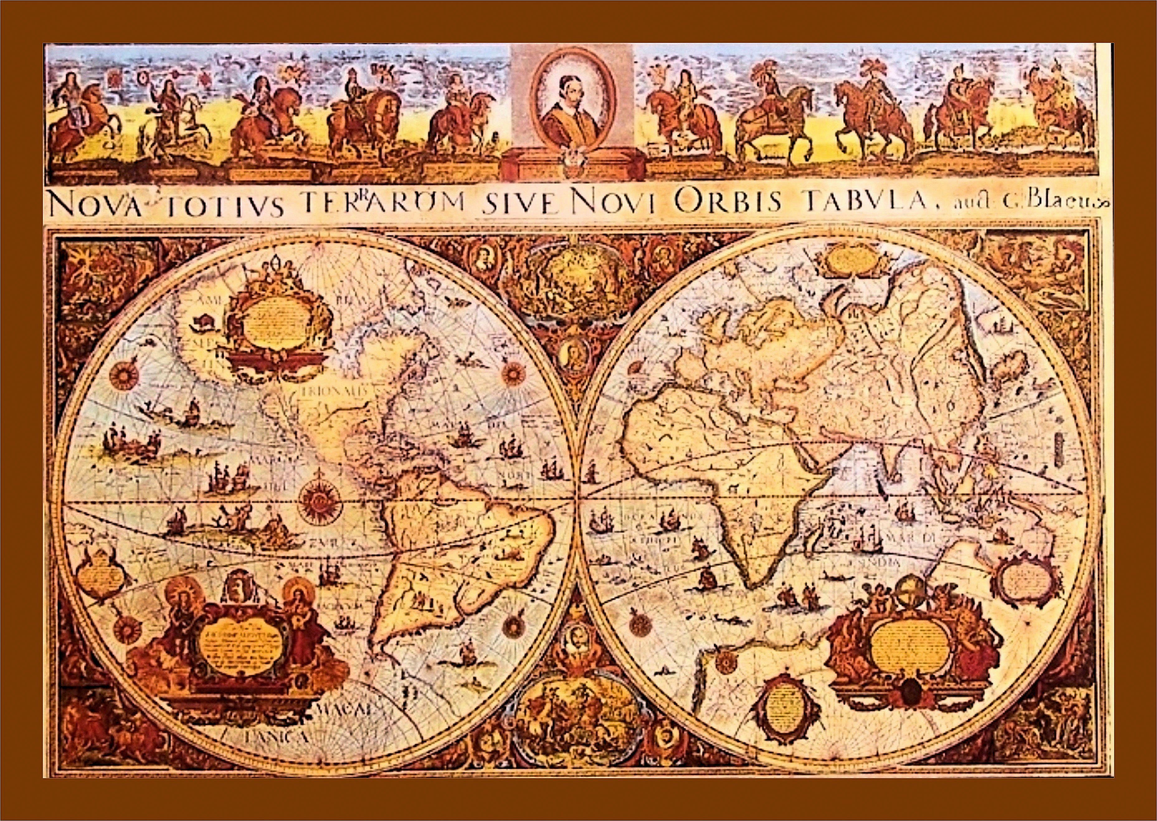 DELAVITA Artprint met lijst Old Worldmap (1 stuk)