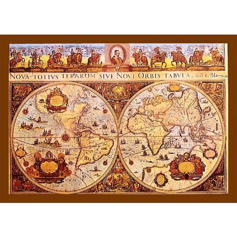 DELAVITA Artprint met lijst Old Worldmap (1 stuk)