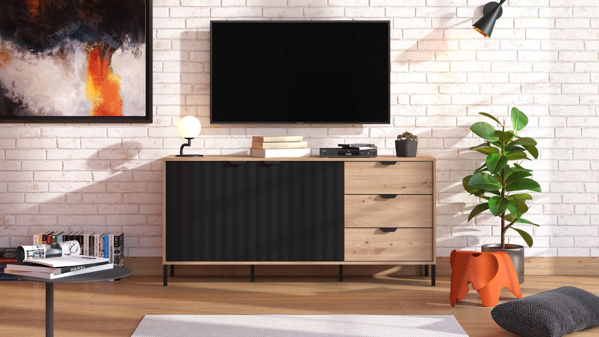 Home affaire Tv-meubel Vandea Lowboard, TV-Schrank, TV-Ständer, modernes Design