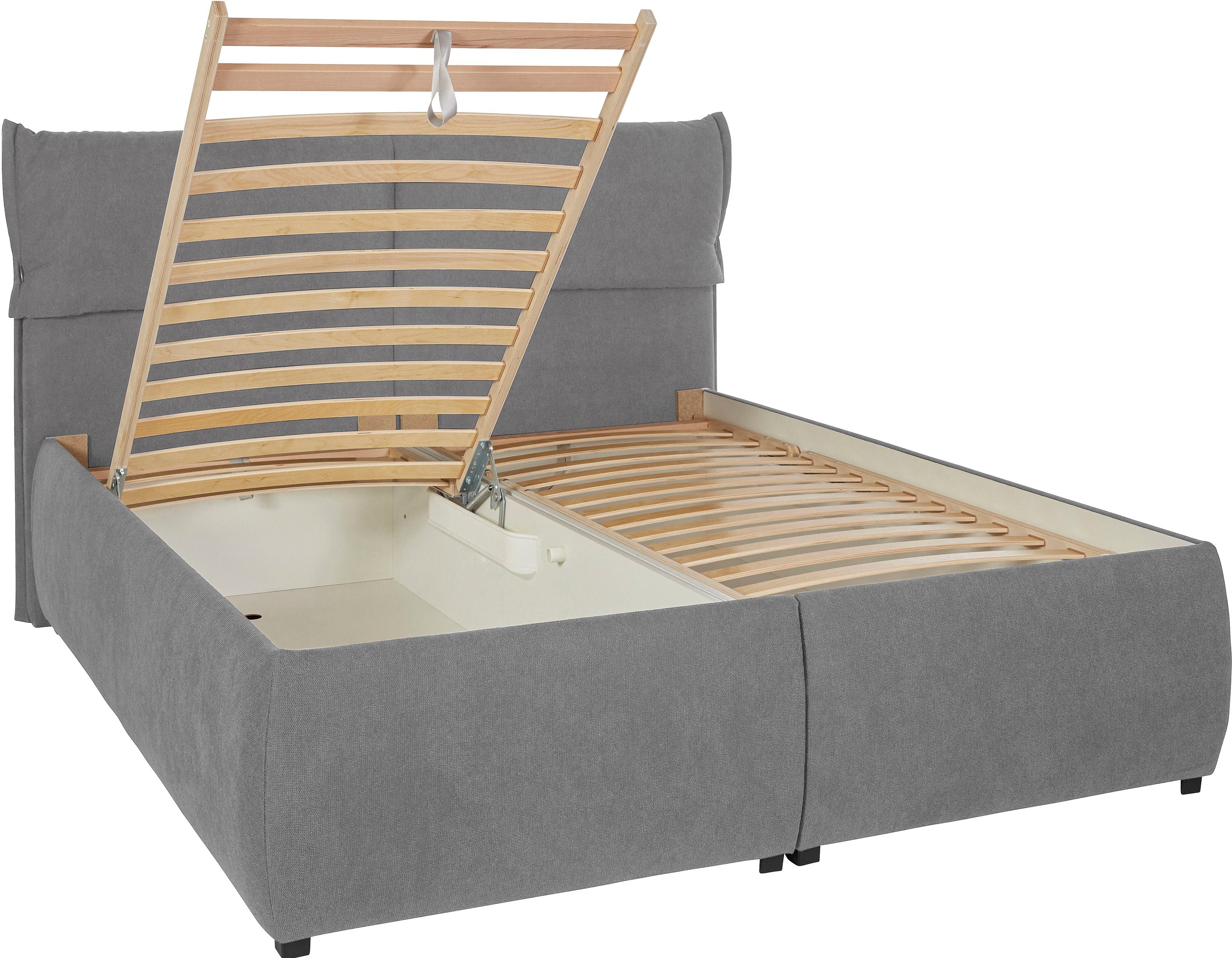 andas Gestoffeerd bed Jenson als bedframe of met 3 matrassoorten en hardheden