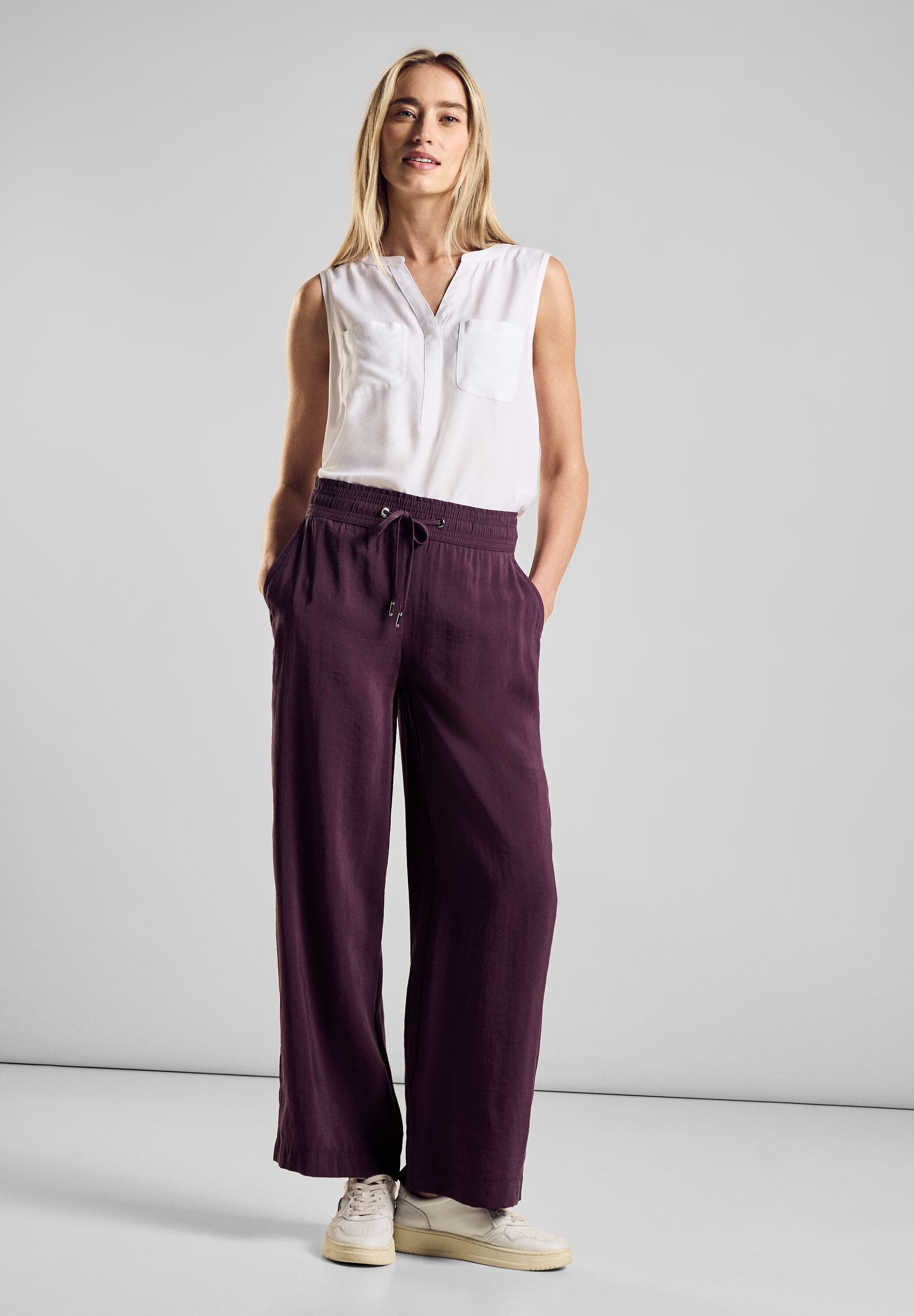STREET ONE Stoffen broek met trekkoord