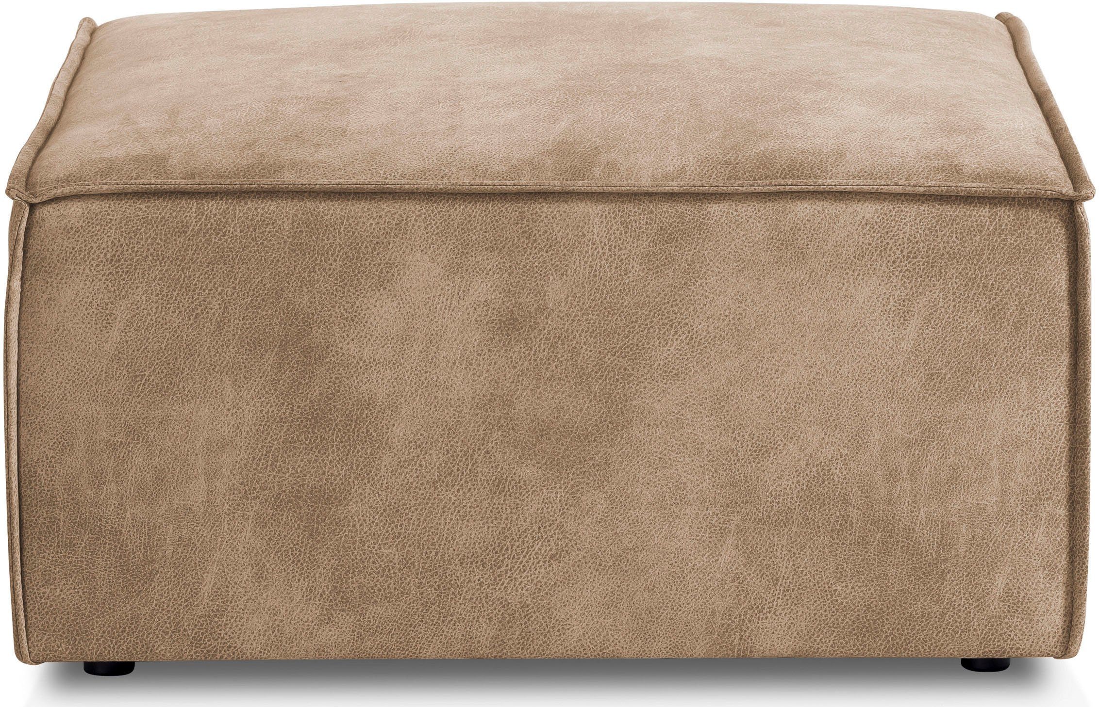 Home affaire Hocker Sherwood Vierkante poef/voetenbank, ideale als aanvulling op de "SHERWOOD" love seat