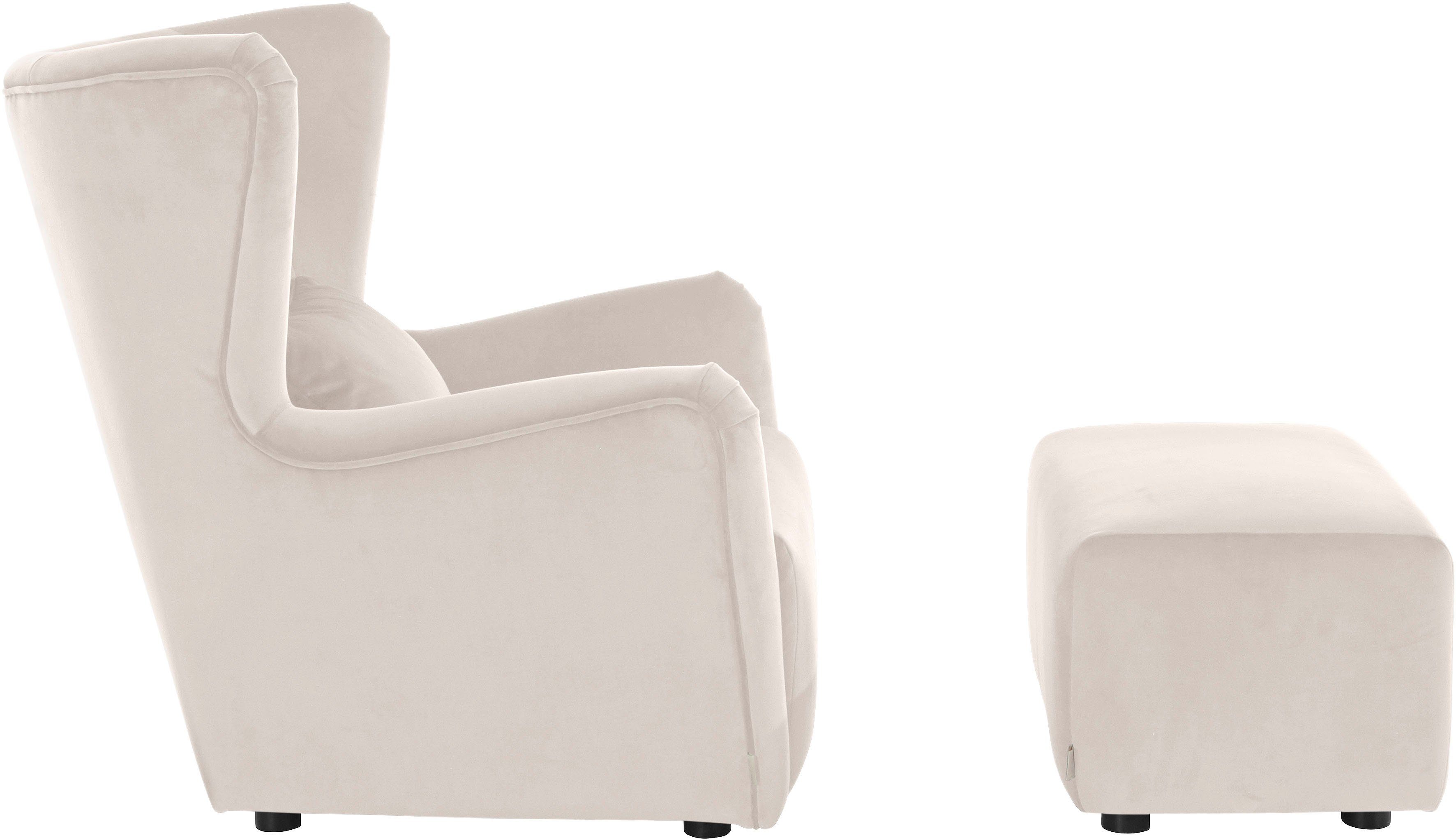 LeGer Home by Lena Gercke Oorfauteuil Levke Stoel naar keuze met of zonder hocker