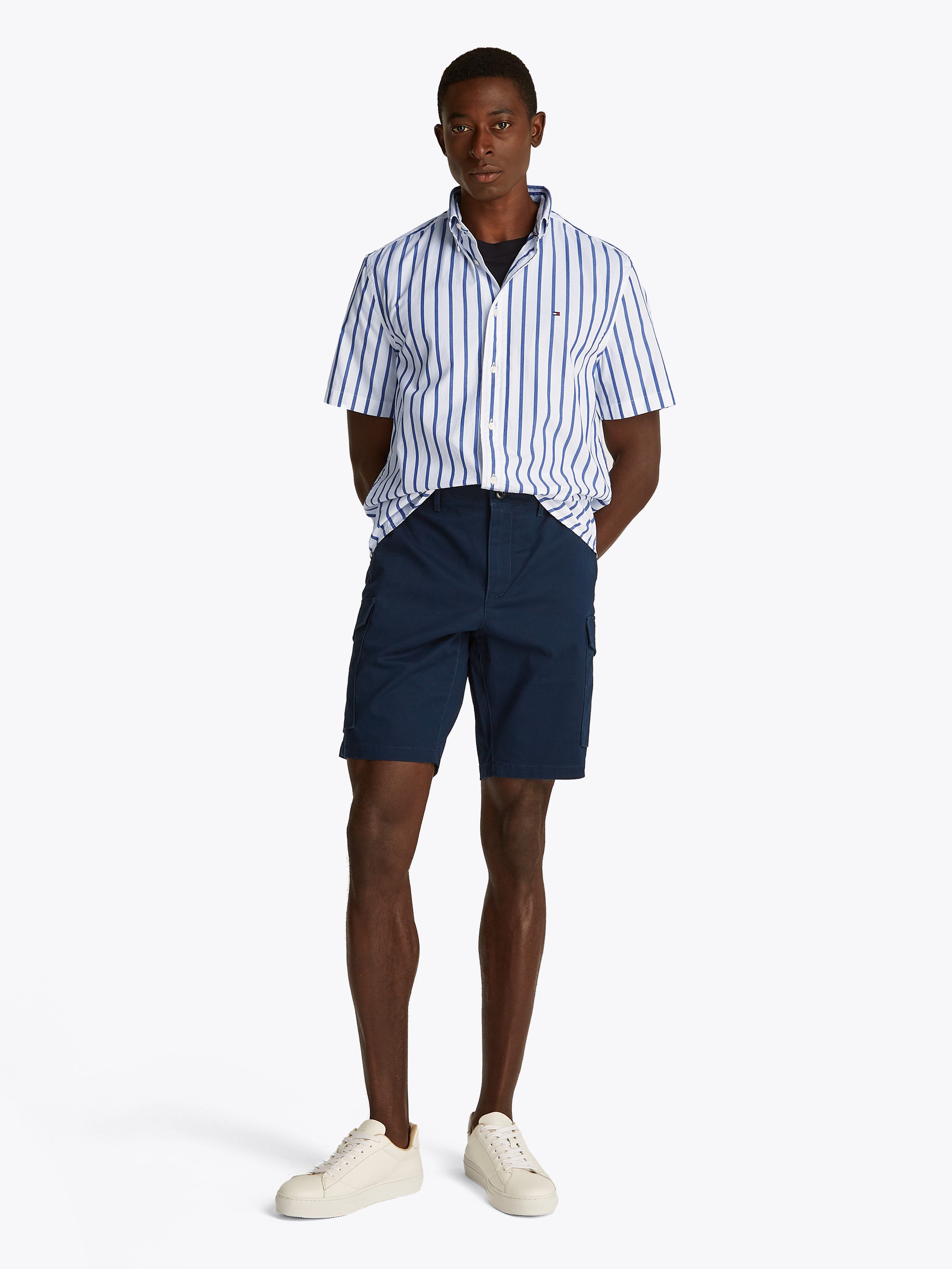 Tommy Hilfiger Overhemd met korte mouwen FLEX POPLIN STP SHIRT S/S