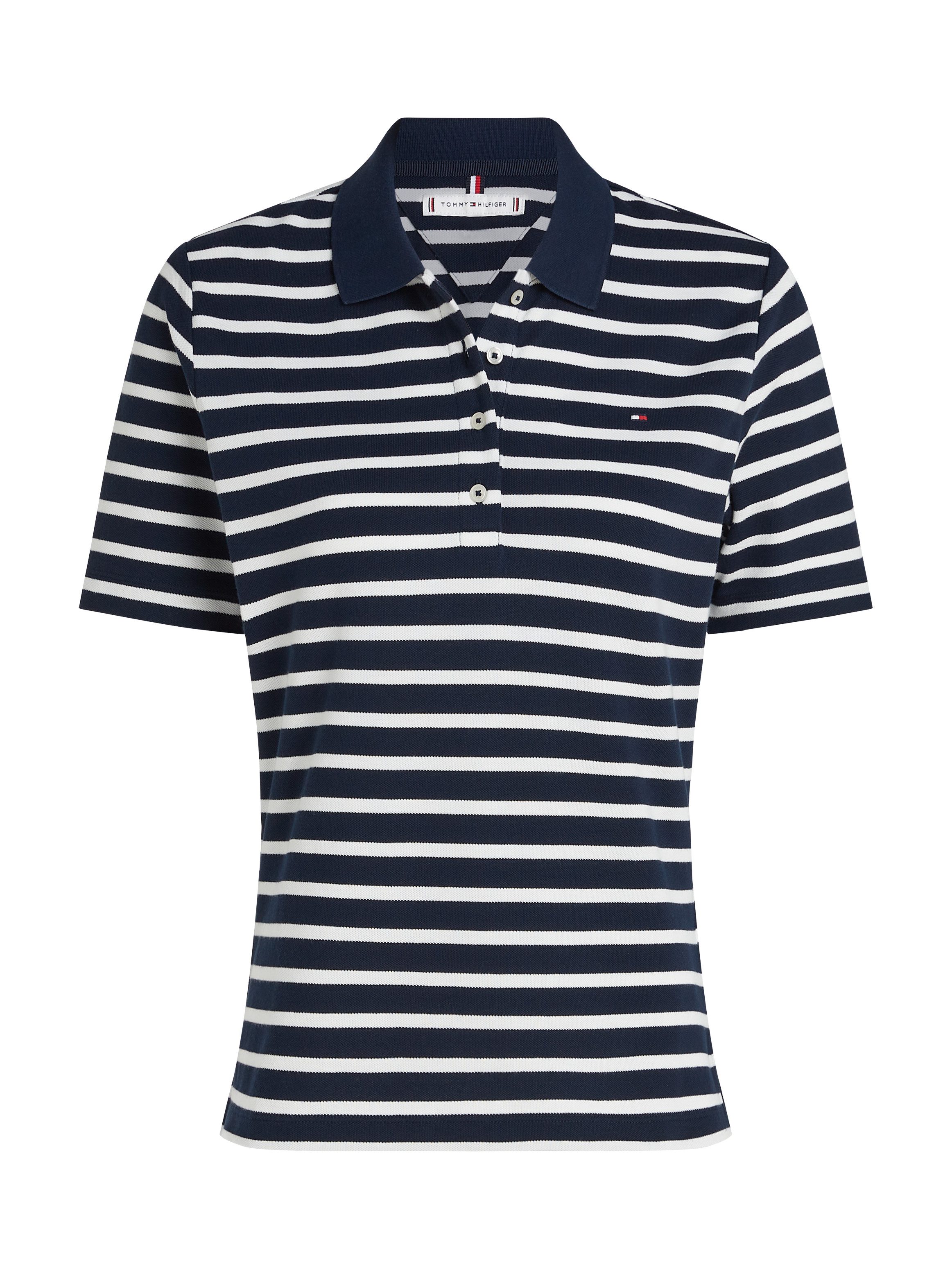 Tommy Hilfiger Poloshirt 1985 Regular Fit Pique Premium Polo met logo-borduursel, met zijsplitten