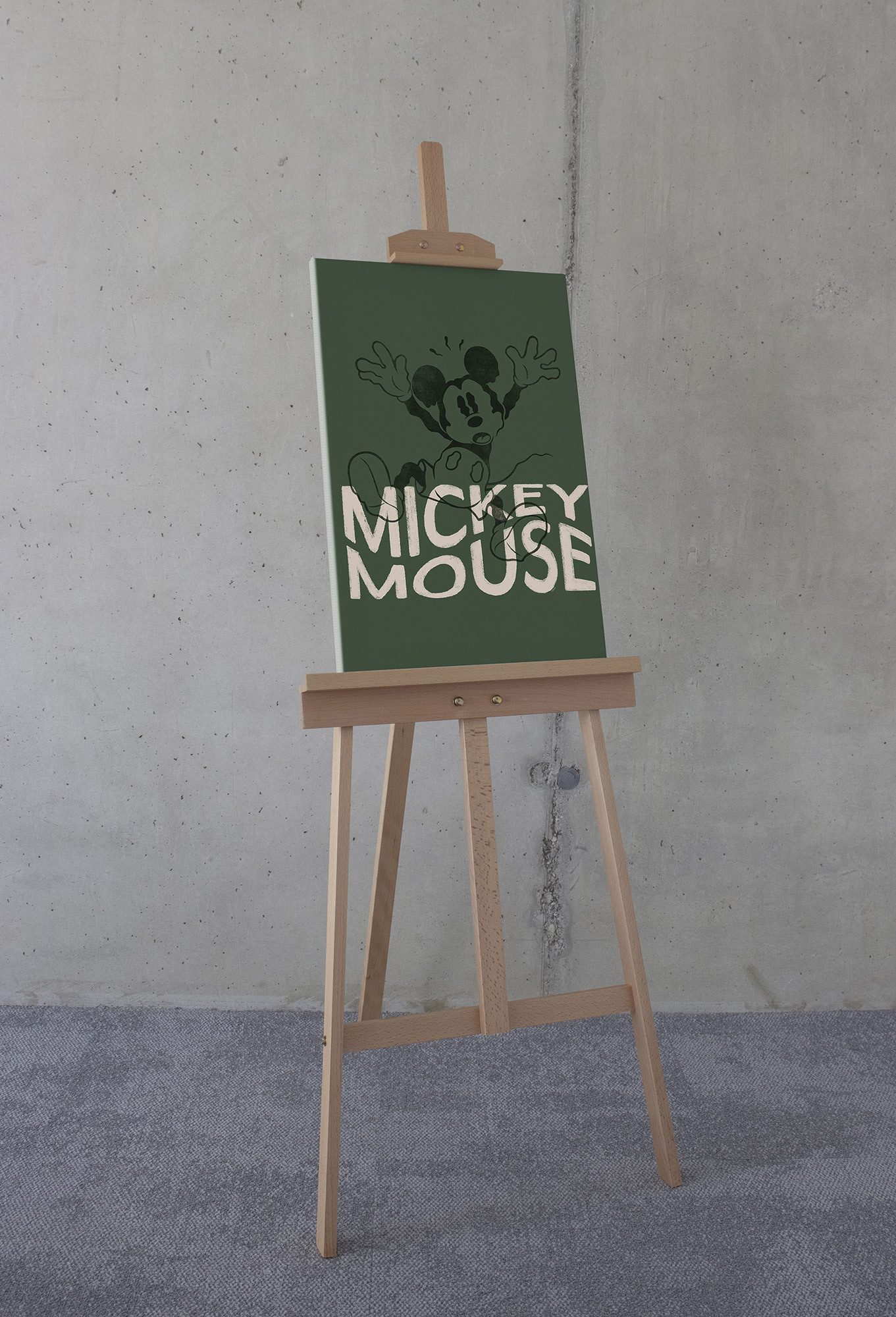 Komar Artprint op linnen Disney Mickey Mouse Wavy 400 x 260 cm (breedte x hoogte) - behang, vlies, woonkamer, slaapkamer (1 stuk)