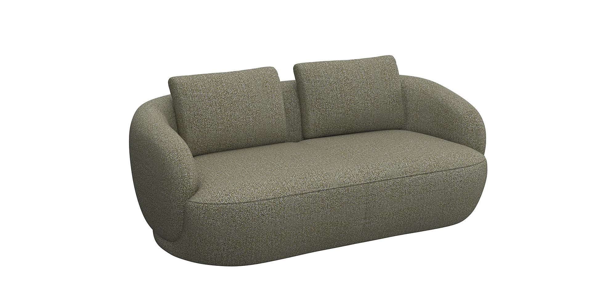 FLEXLUX 2,5-zits Torino, rond, bank, loveseat Modern, organisch bankontwerp, koudschuim, golfvering