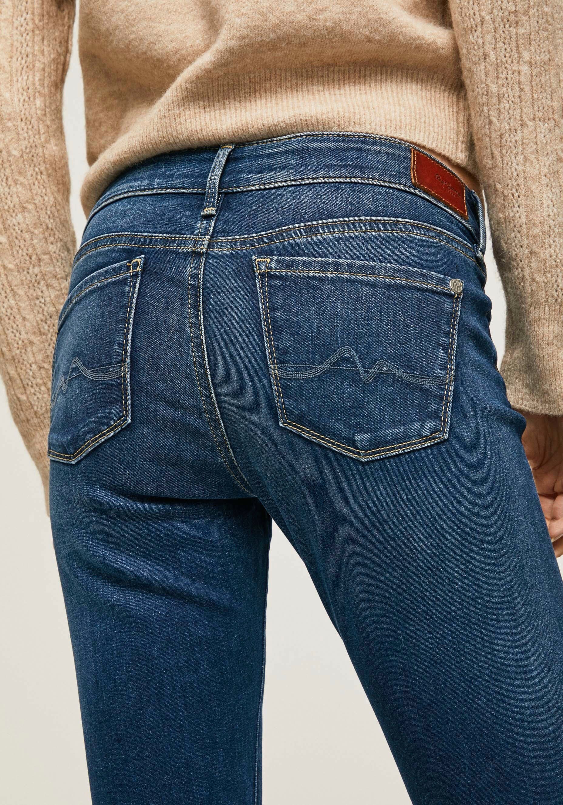Pepe Jeans Skinny fit jeans SOHO in 5-pocketsstijl met 1-knoop en stretchaandeel