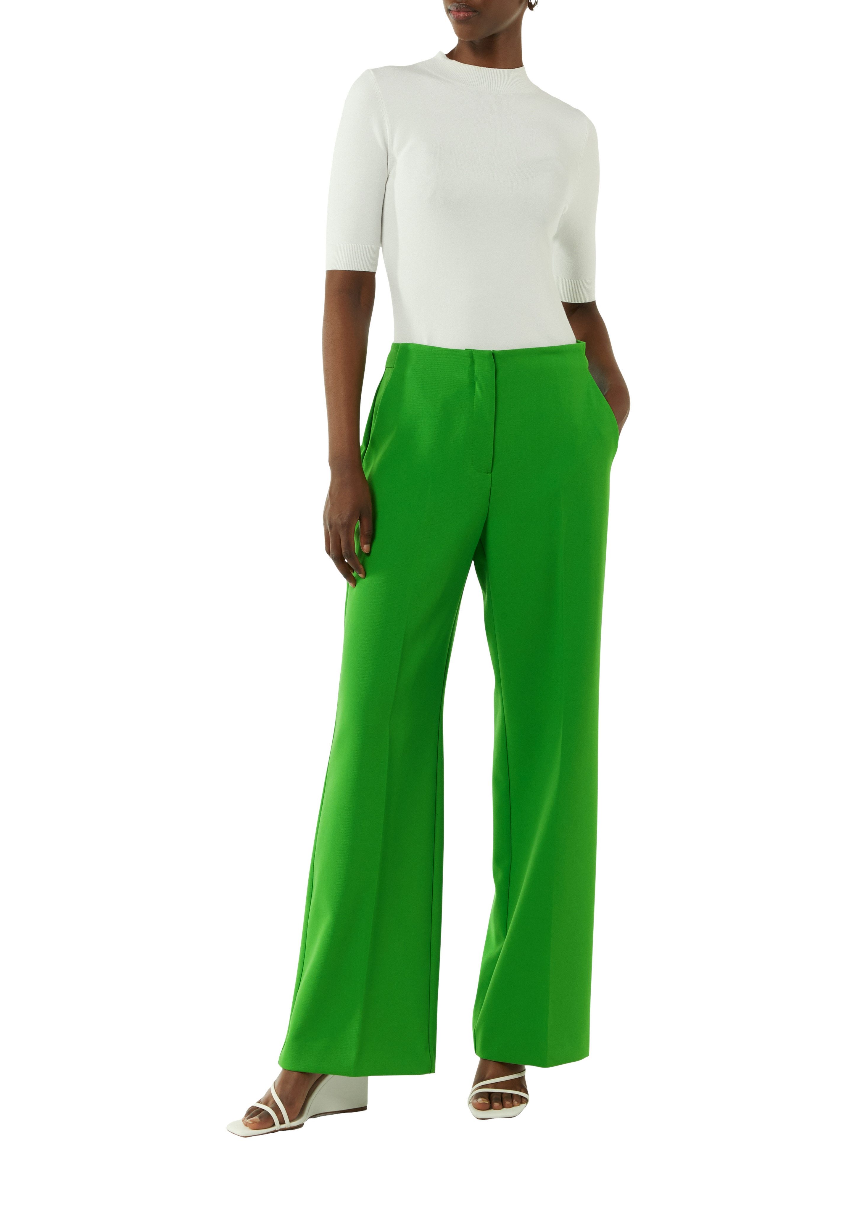 Comma Stoffen broek met persplooien