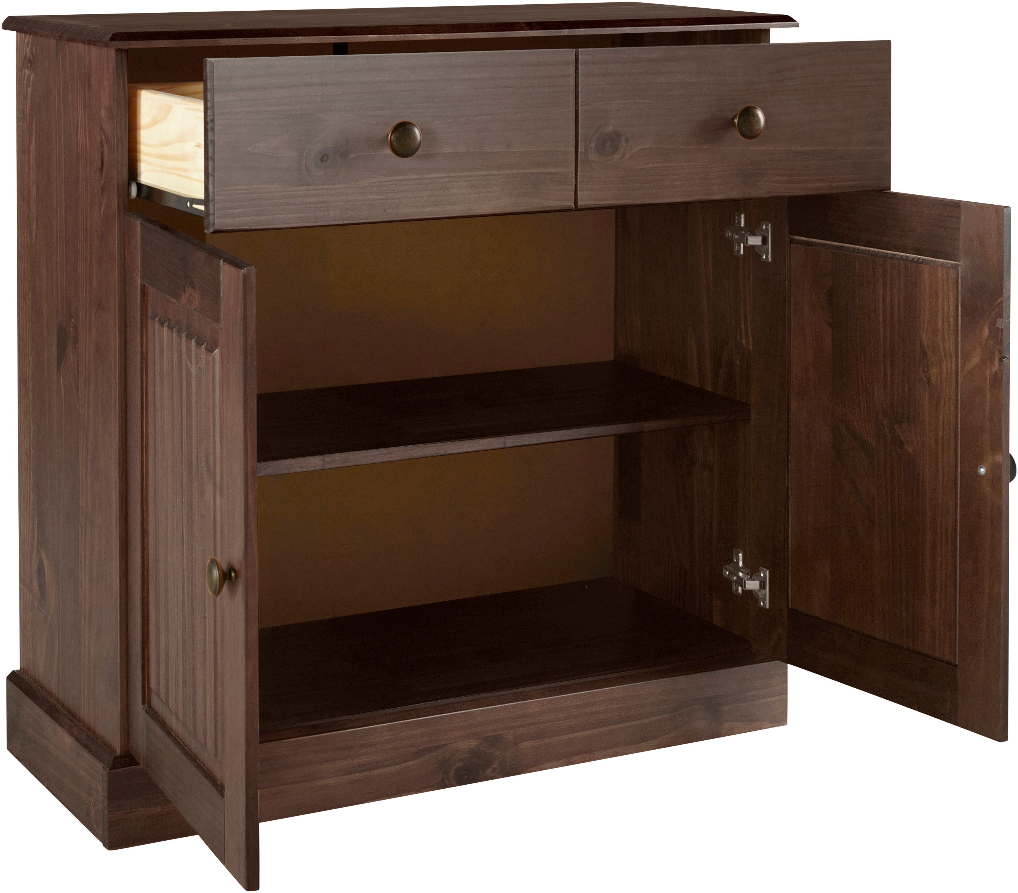 Home affaire Dressoir Liotta Commode met verstelbare inlegplank, massief dennenhout
