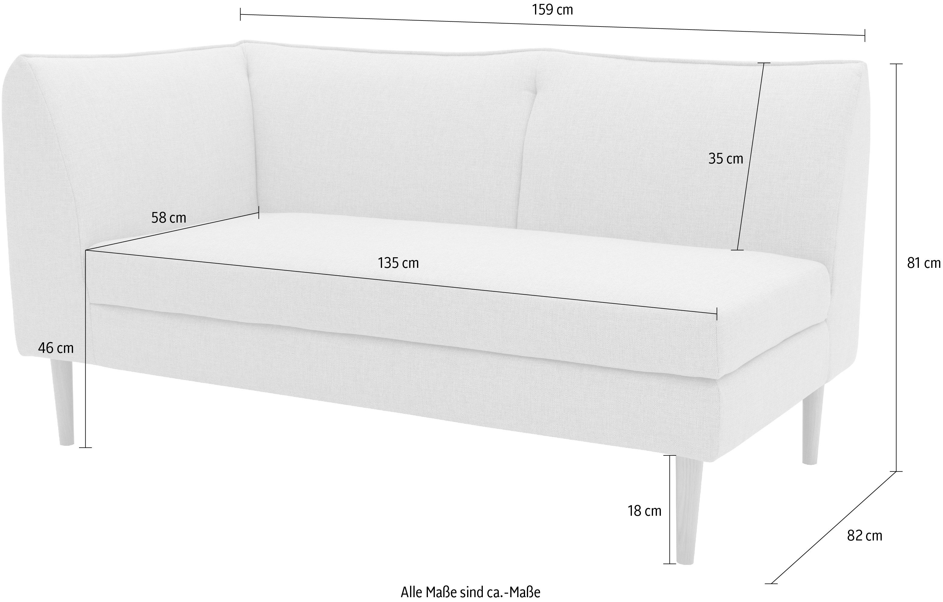DOMO collection Bank-hoekelement Filho, individueel uitbreidbaar Polstermöbel voor terras, tuin en balkon, speciaal voor buiten