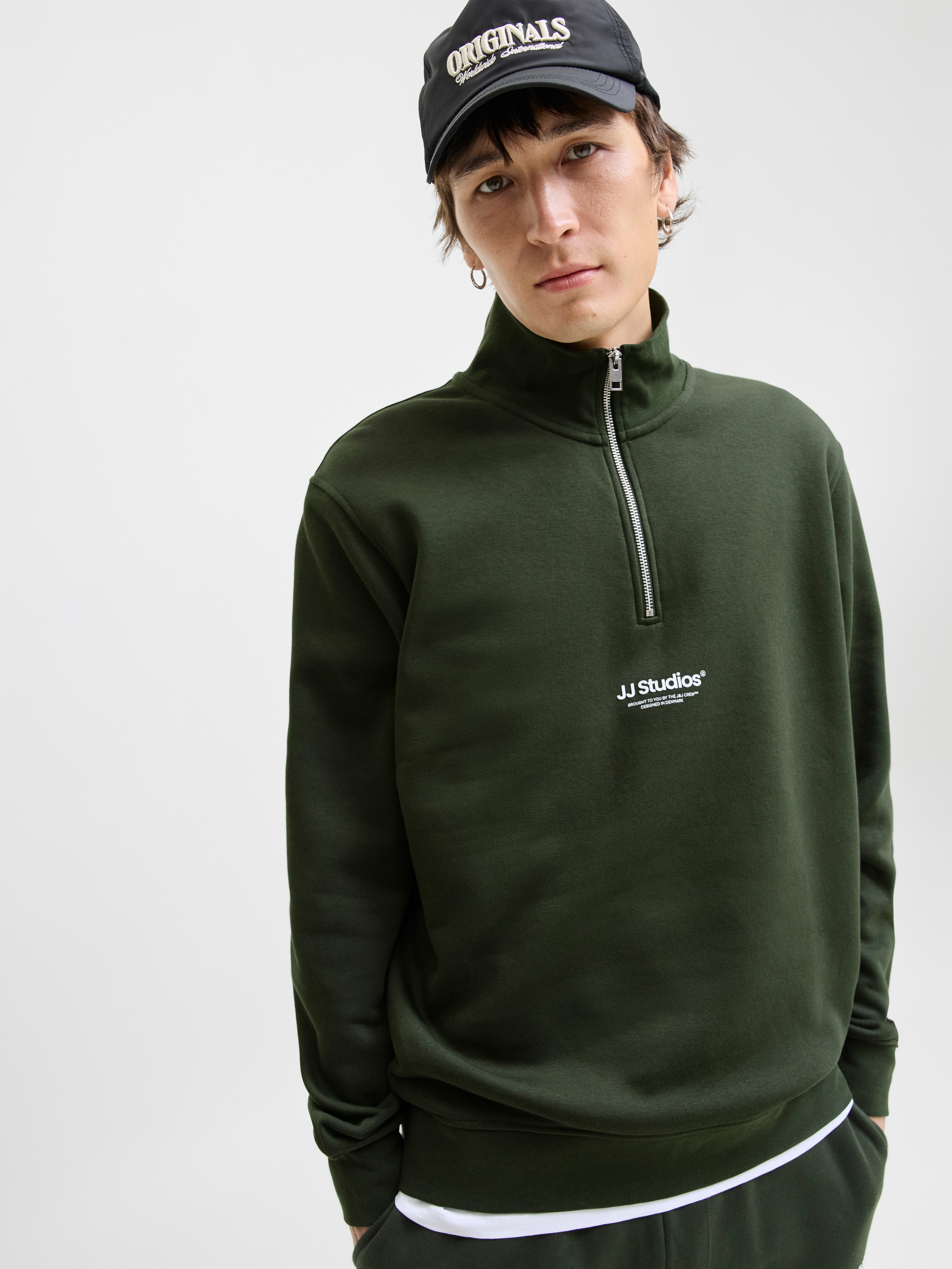 Jack & Jones Sweatshirt JJESOHO SWEAT QUARTER ZIP HN NOOS
