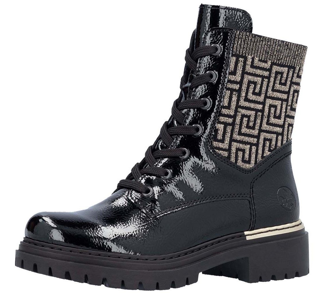 Rieker Veterschoenen enkellaars, hakken, met textielinzet aan de schacht
